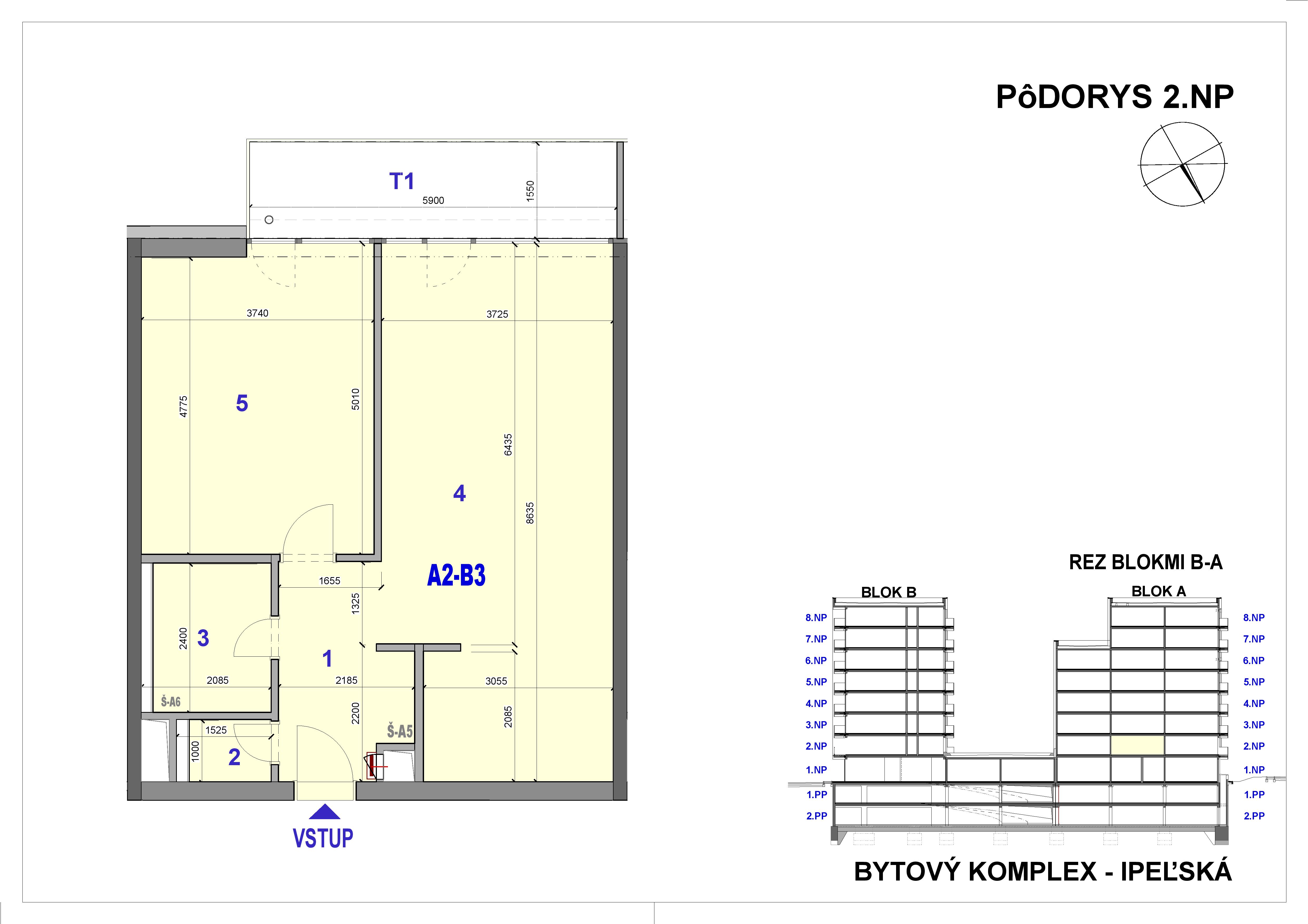 Ipeľská - A2-B3 - Pôdorys