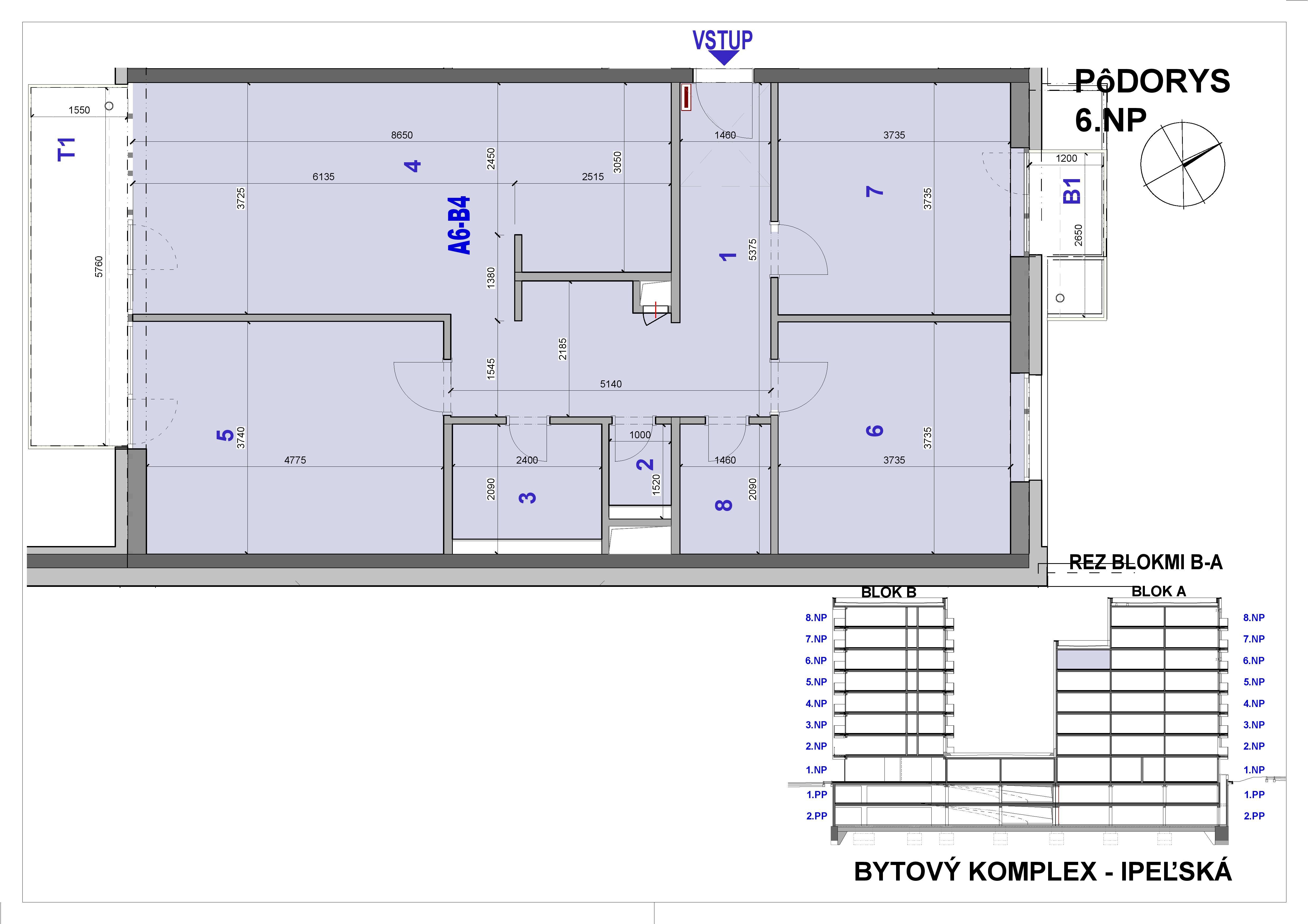 Ipeľská - A6-B4 - Pôdorys