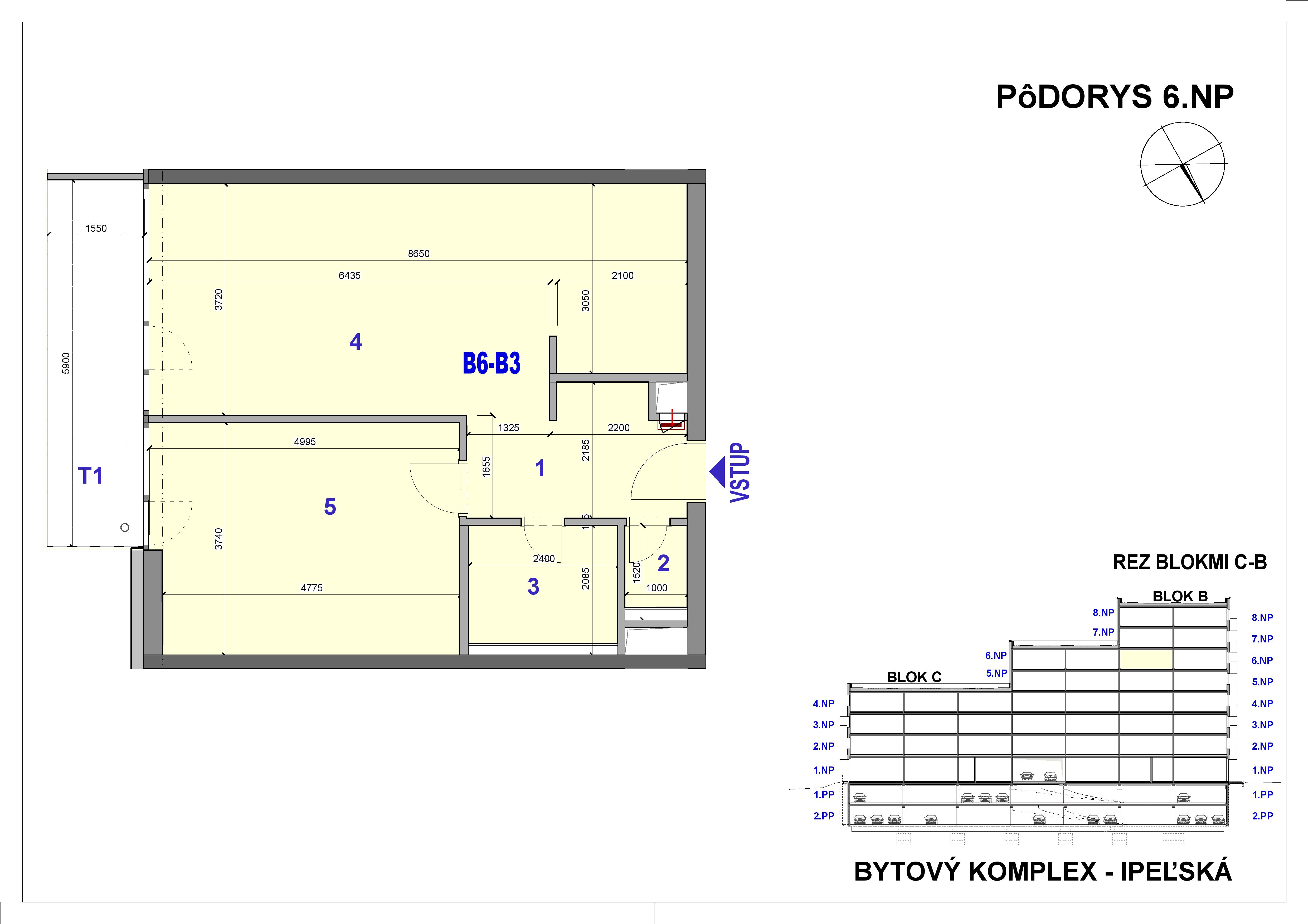 Ipeľská - B6-B3 - Pôdorys