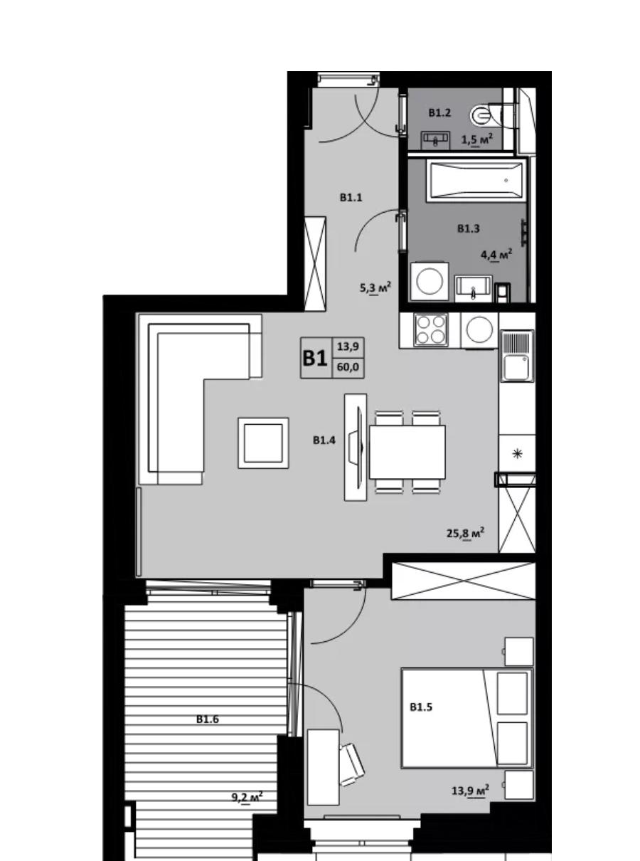 KVP GRUNT - B1 - Pôdorys