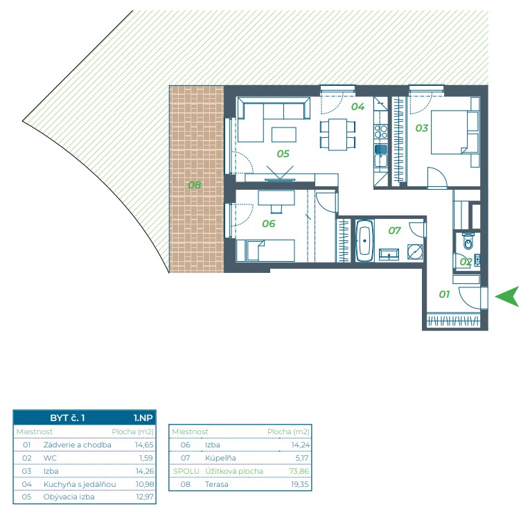 Lorinčík Háje - 1 - Pôdorys