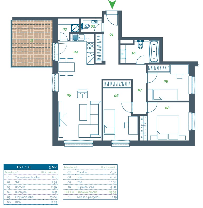Lorinčík Háje - 8 - Pôdorys