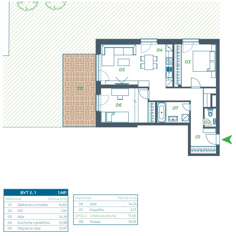 Lorinčík Háje - 1 - Pôdorys