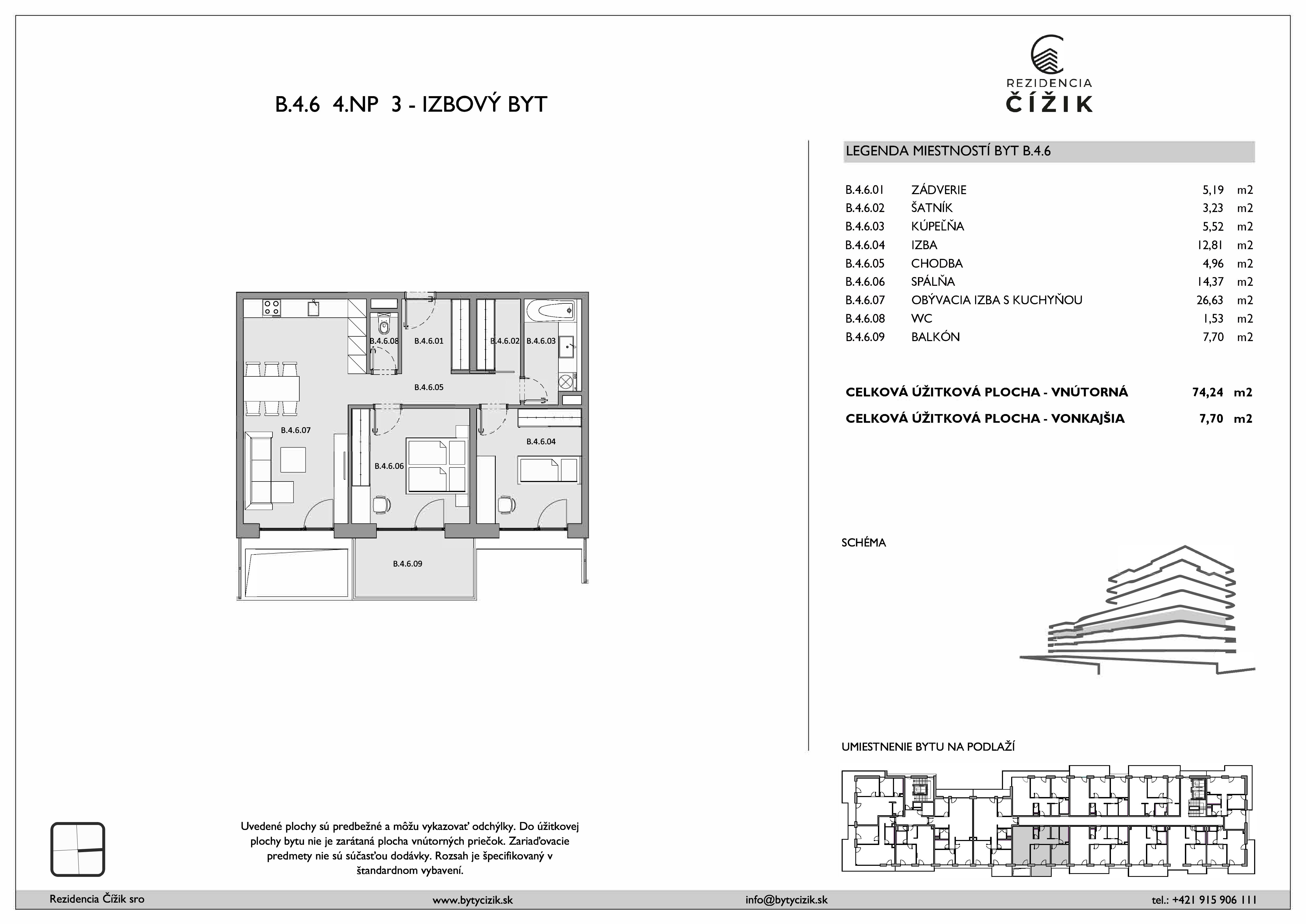 Rezidencia Čížik - B.4.6 - Pôdorys