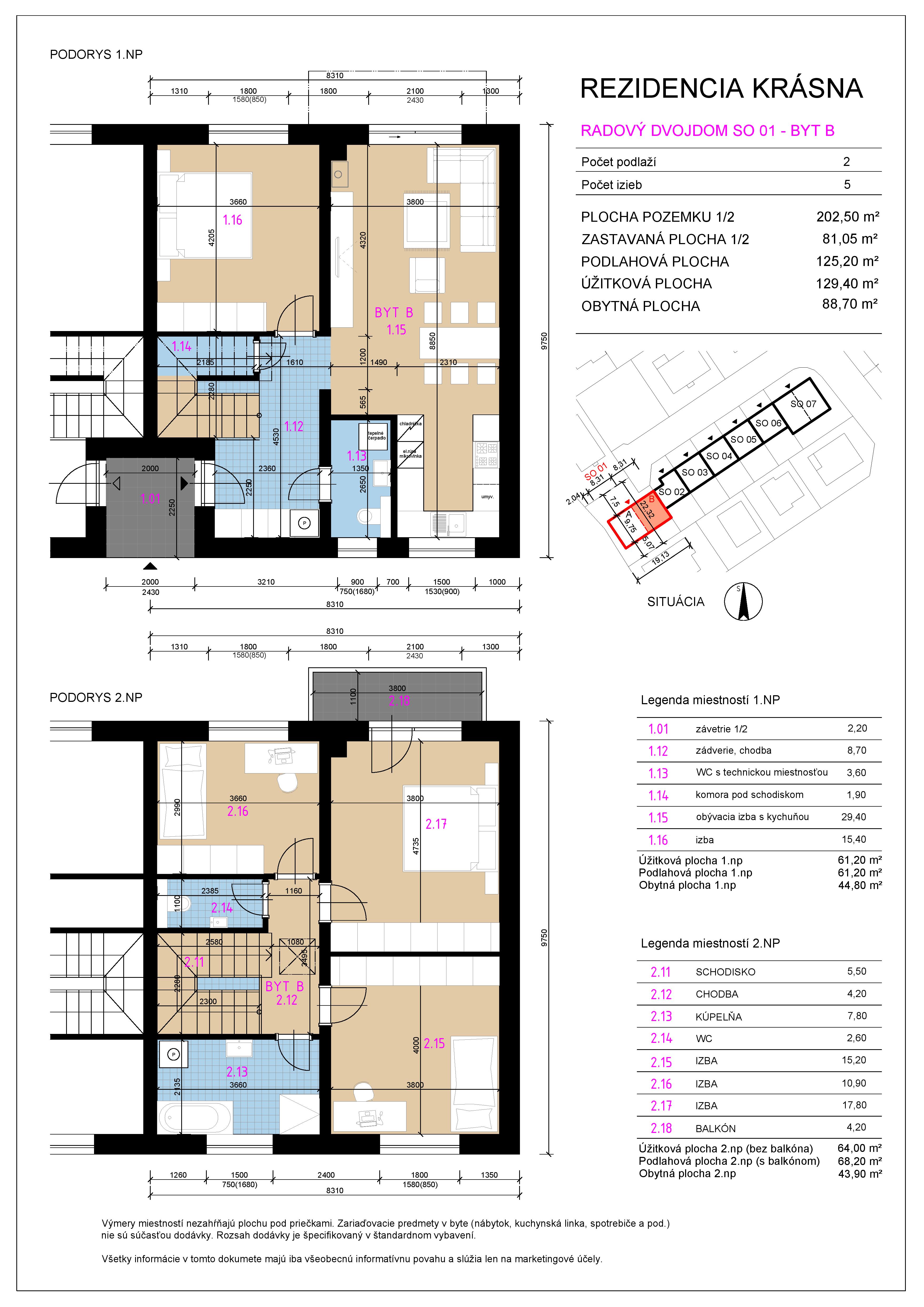 Rezidencia Krásna - SO 01 b - Pôdorys