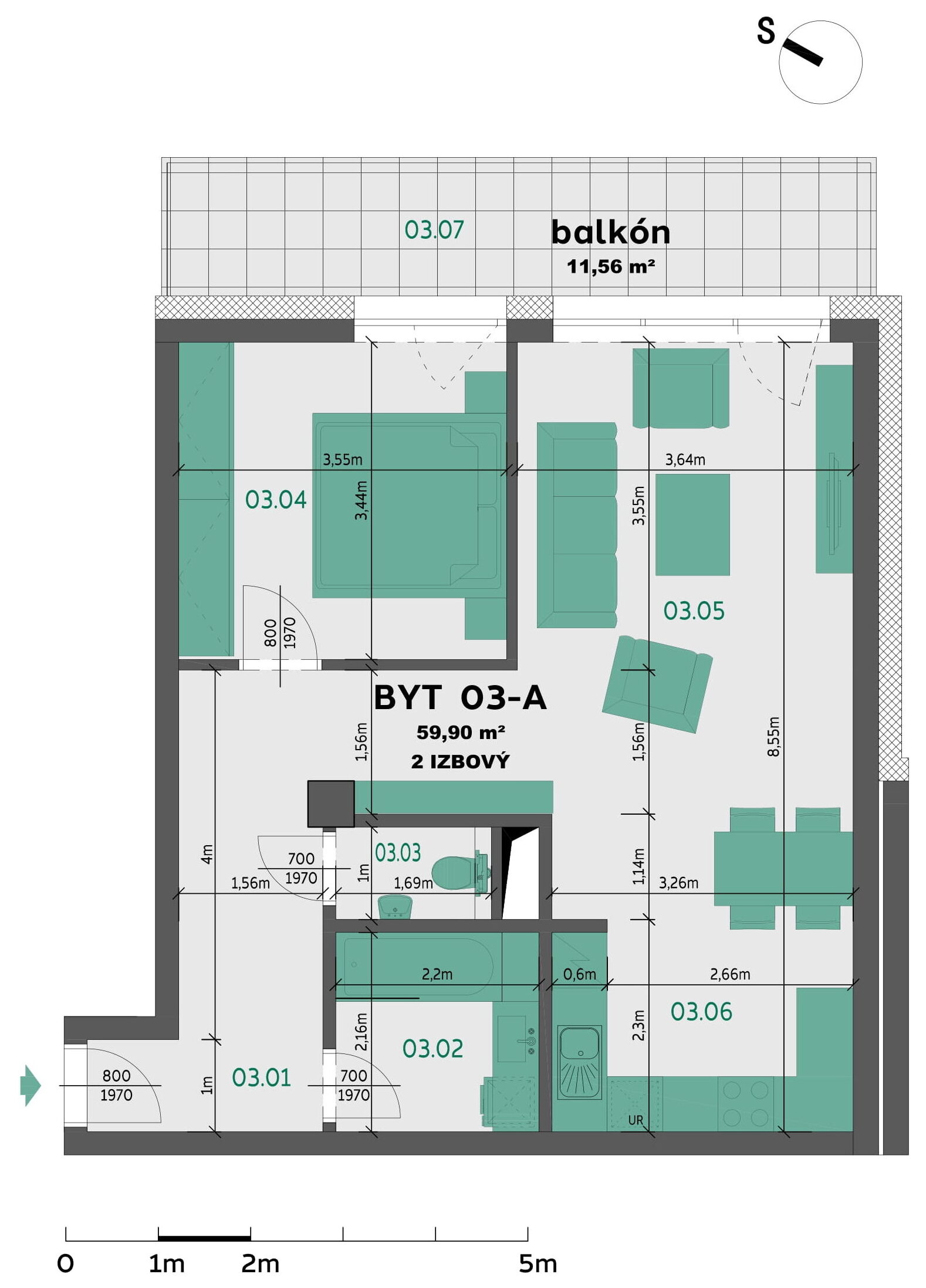 Rezidencia Louis Pasteur - 203-A - Pôdorys