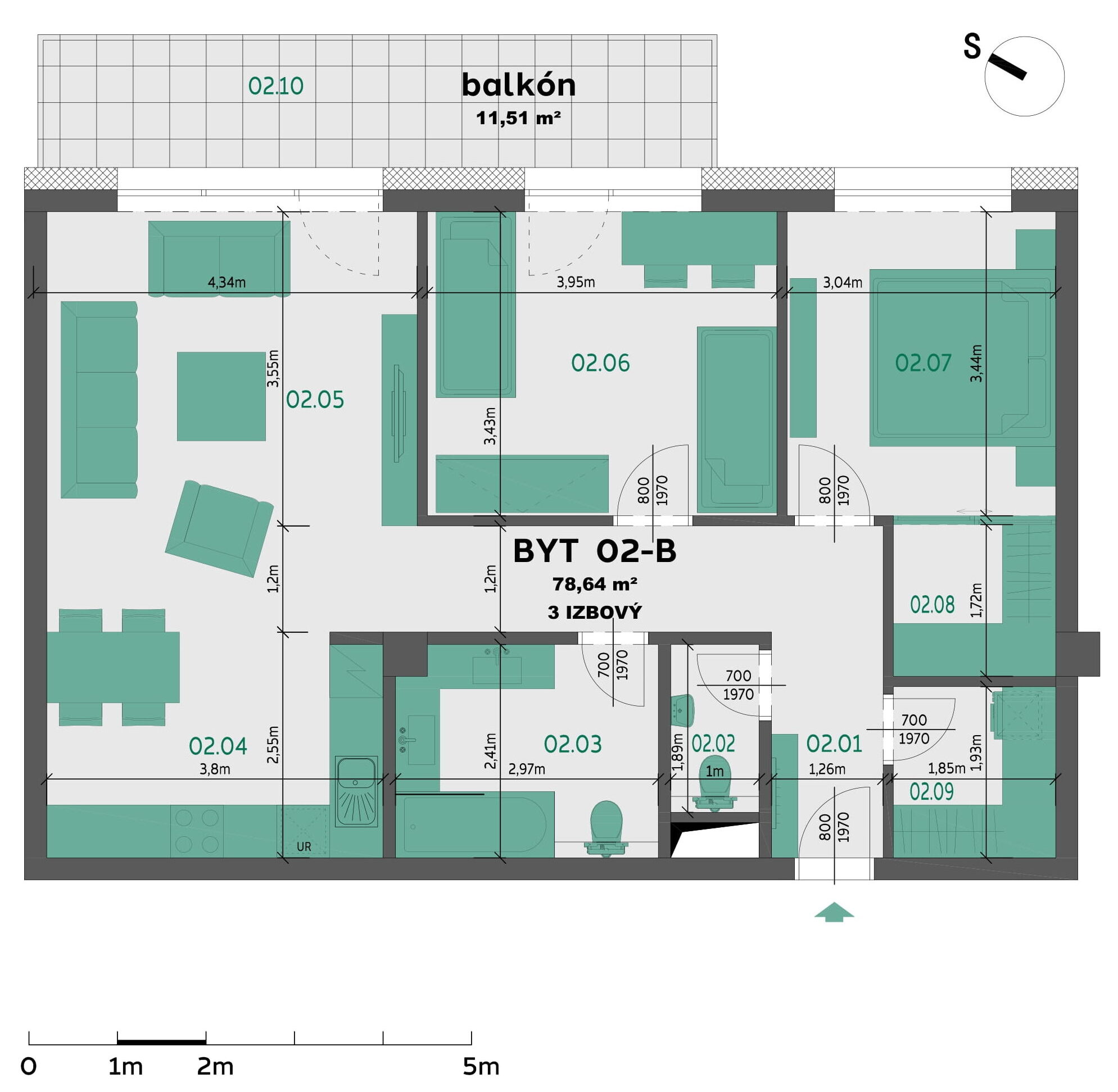 Rezidencia Louis Pasteur - 302-B - Pôdorys