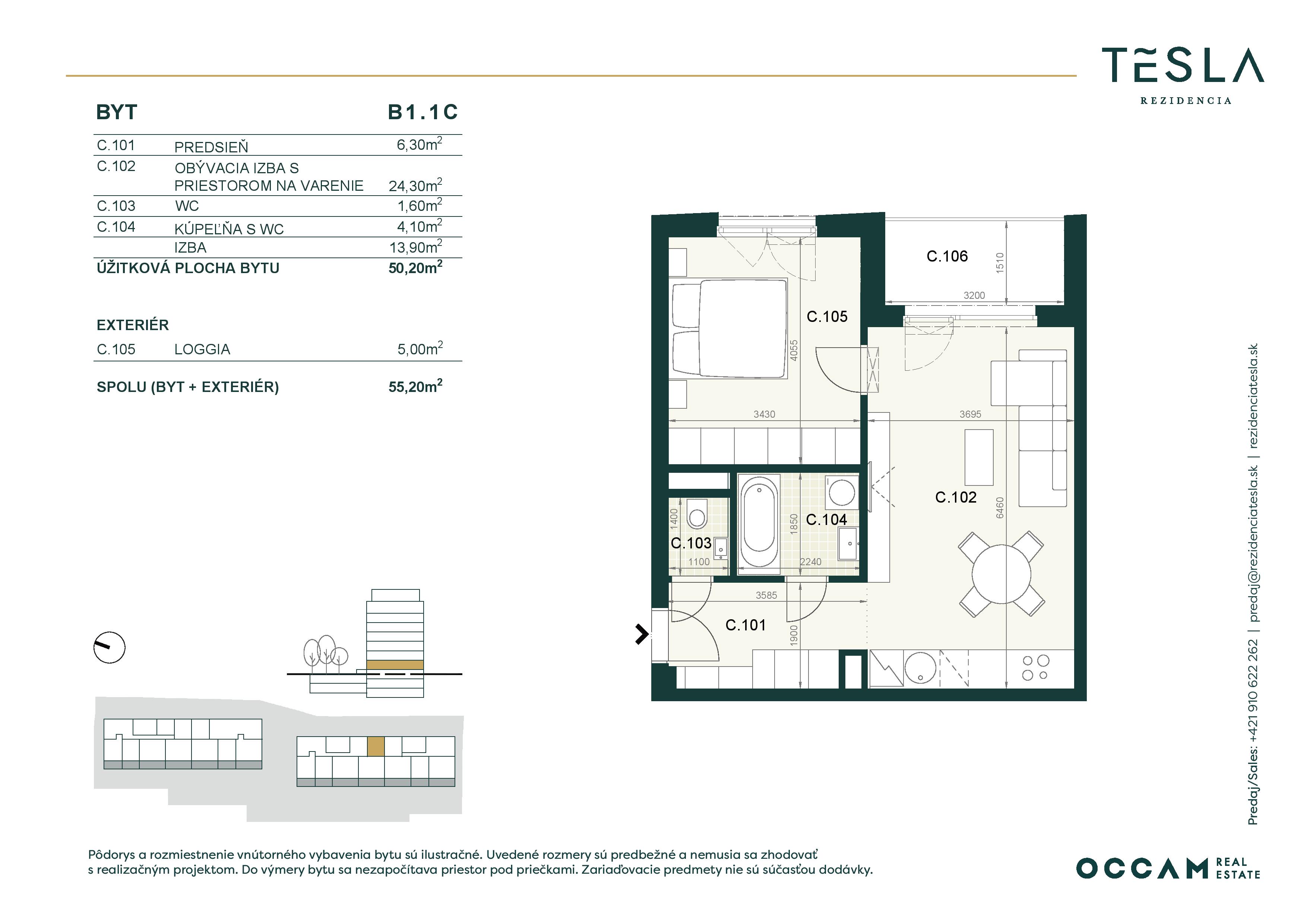 Tesla Rezidencia - B1.1.C - Pôdorys