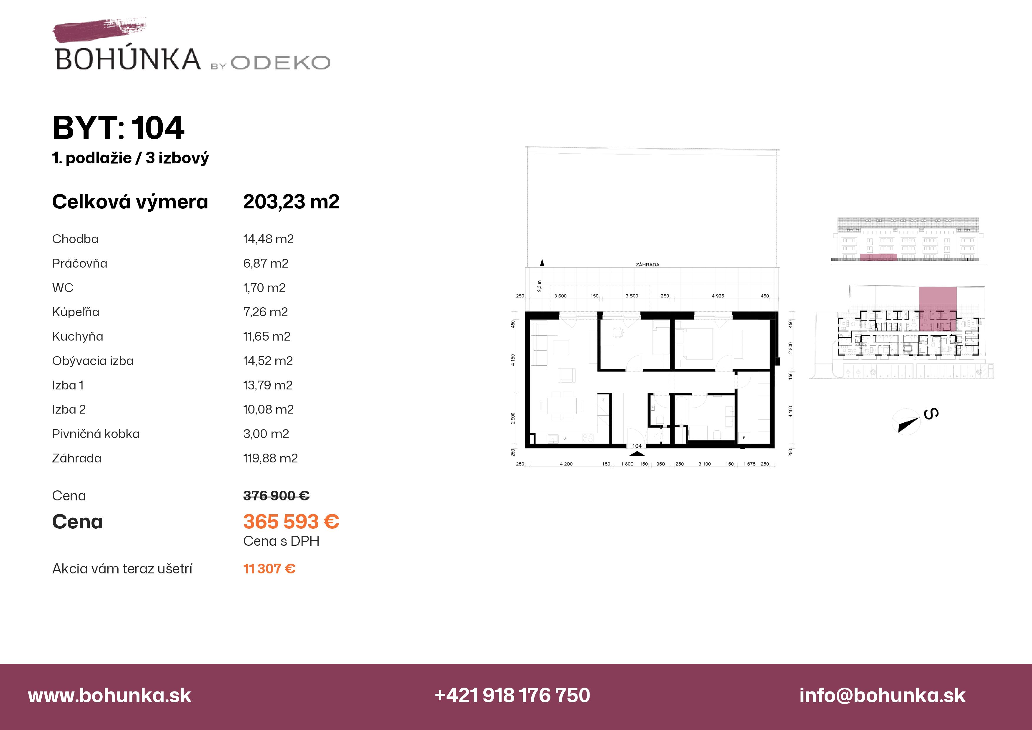 Bohúnka - 104 - Pôdorys