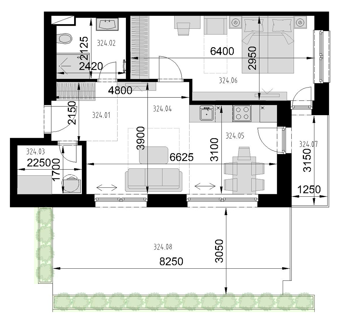 Kaštieľ Bocian - 324 - Pôdorys