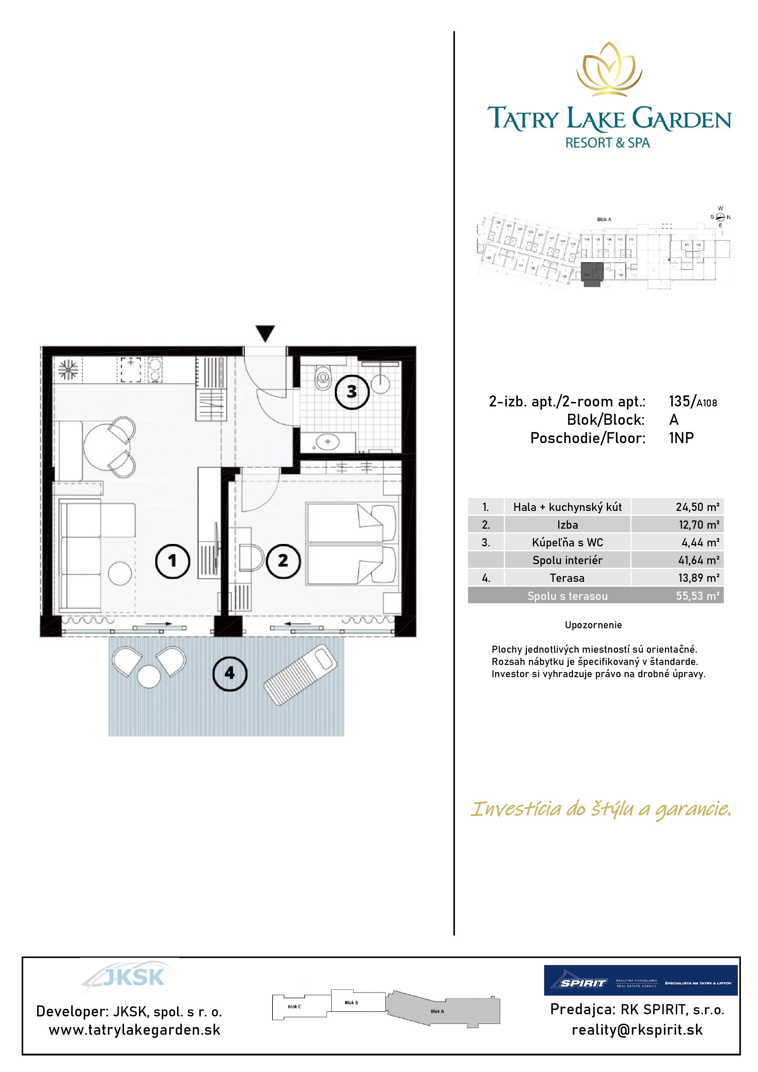 Lake Garden Tatralandia - A-135 - Pôdorys