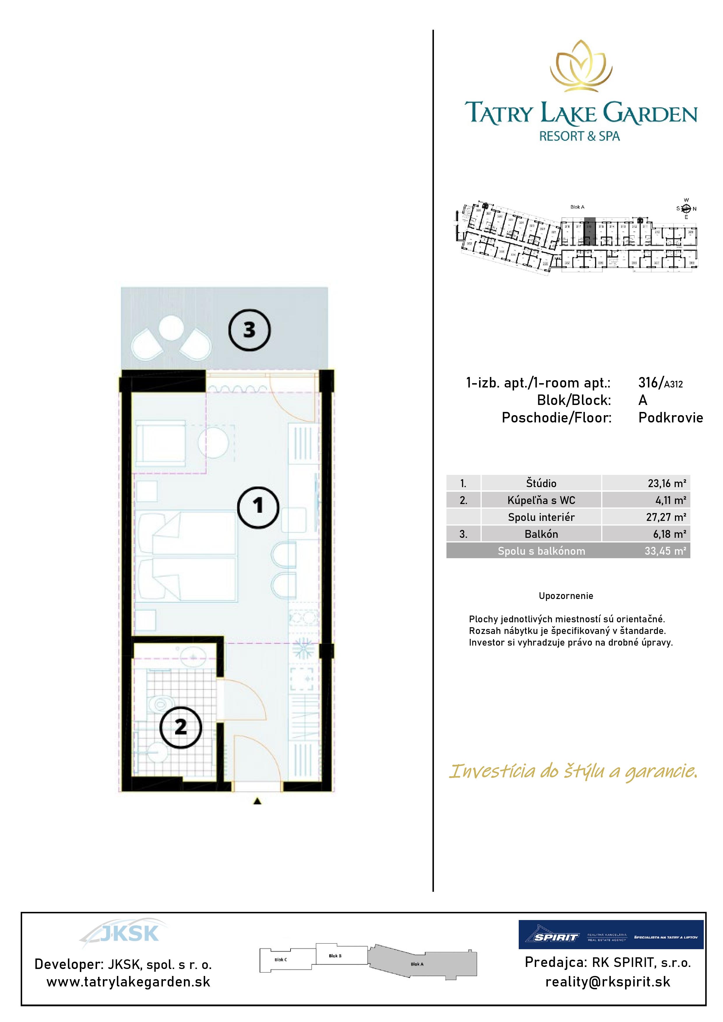 Lake Garden Tatralandia - A-316 - Pôdorys