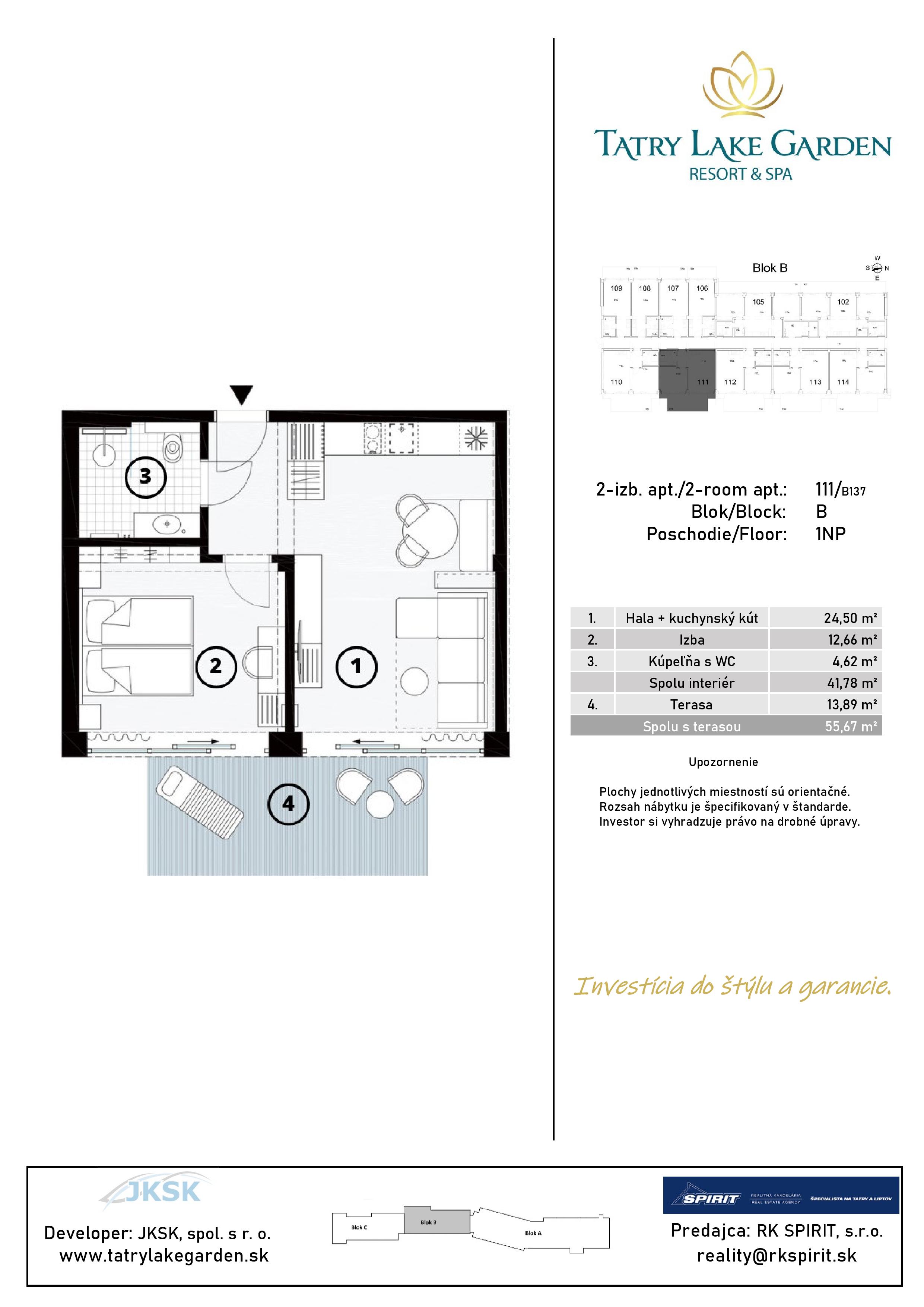 Lake Garden Tatralandia - B-111 - Pôdorys