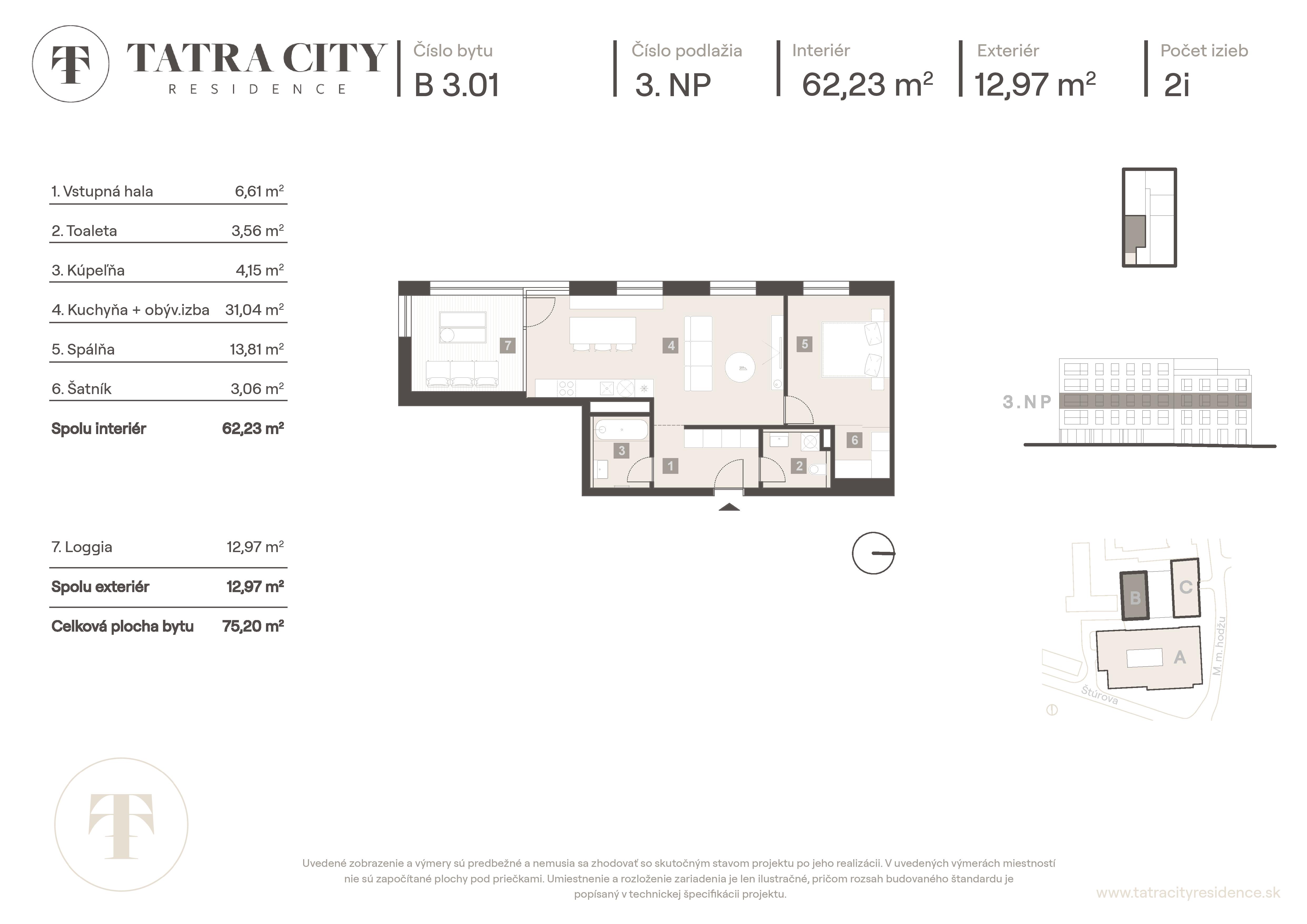 Tatra City Residence - B 3.01 - Pôdorys