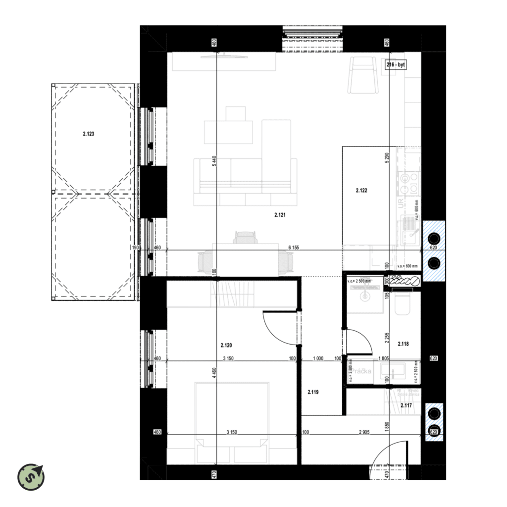 Tri háje - 216 - Pôdorys