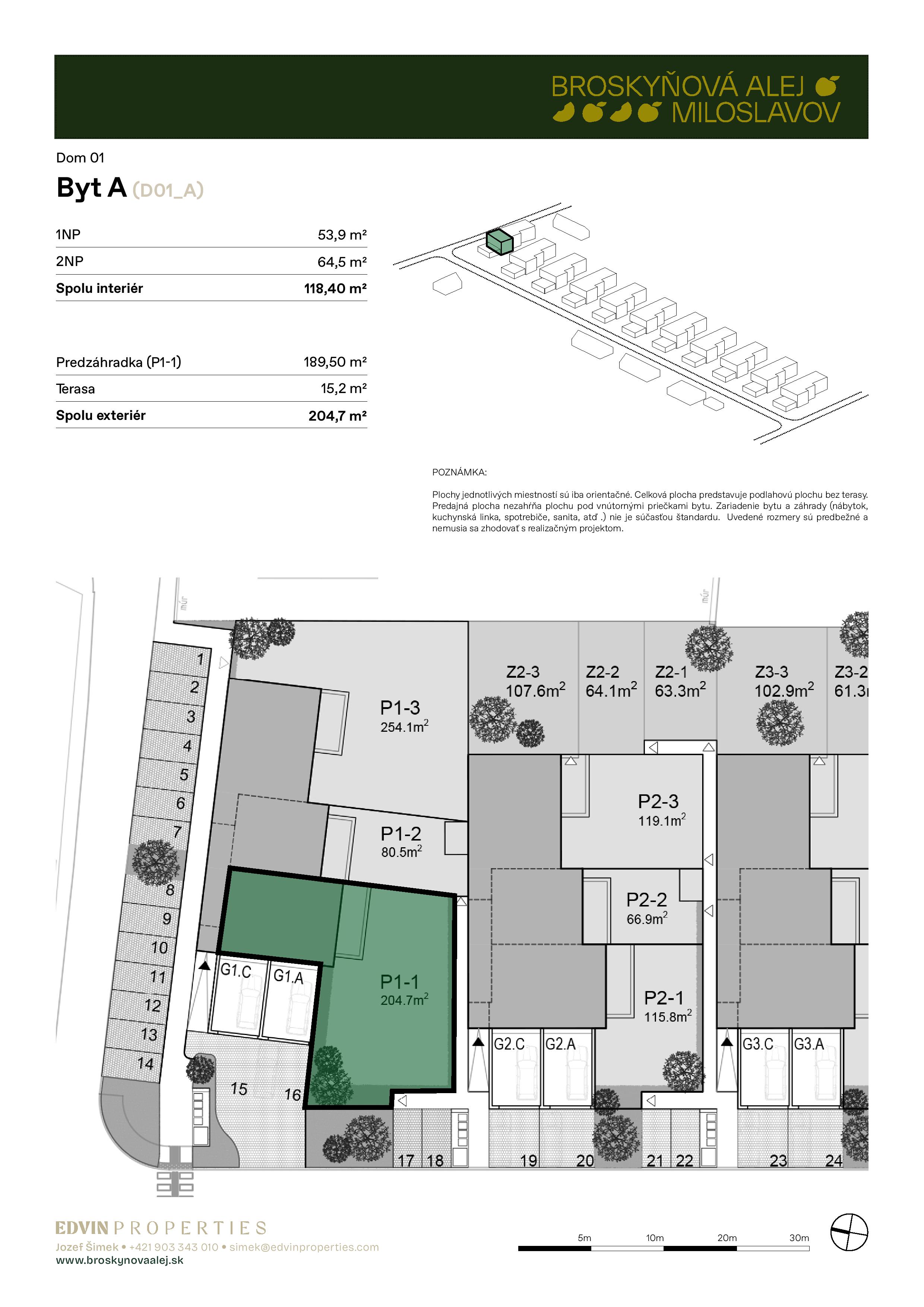 Broskyňová alej - A-1 - Pôdorys