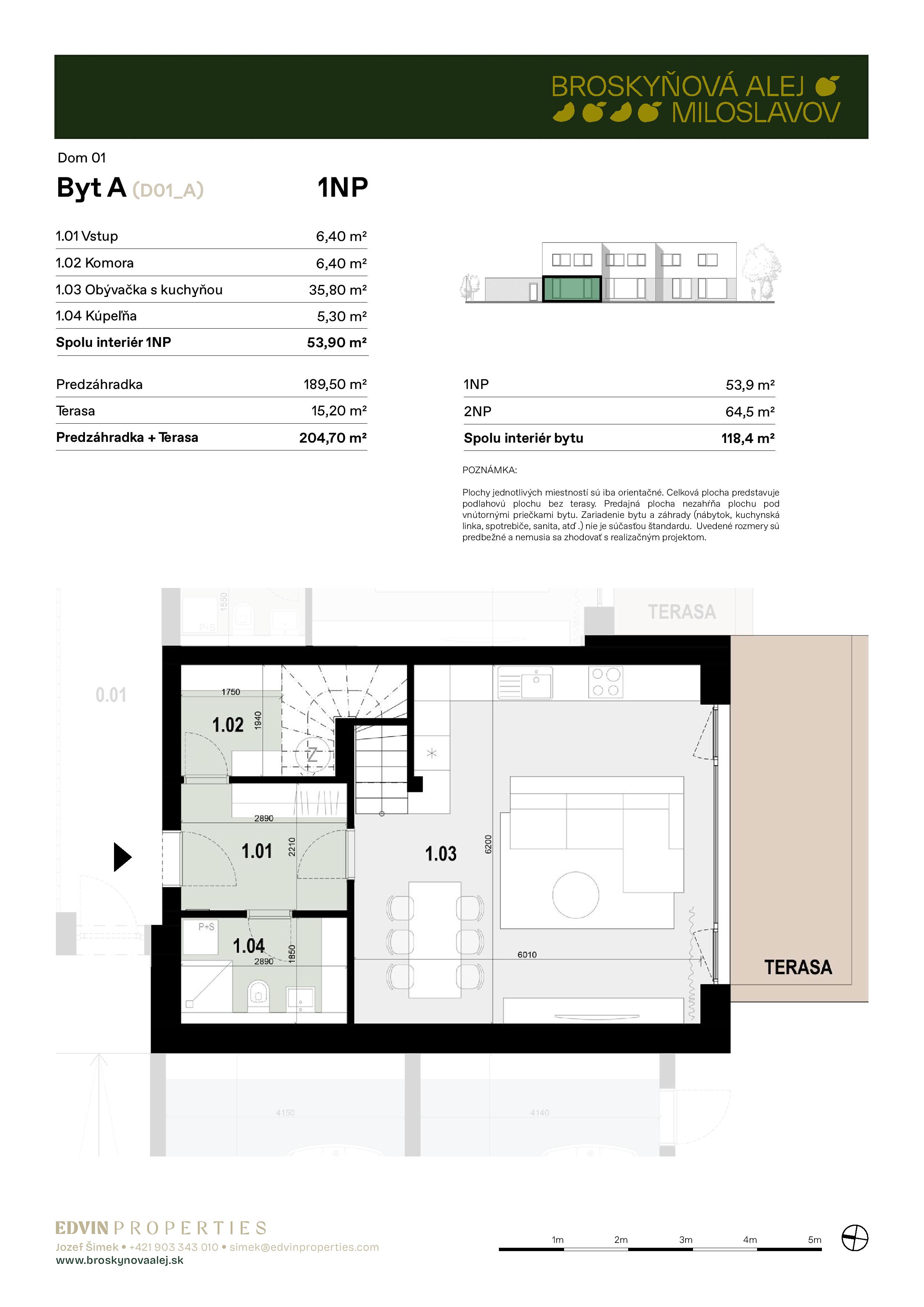 Broskyňová alej - A-1 - Pôdorys