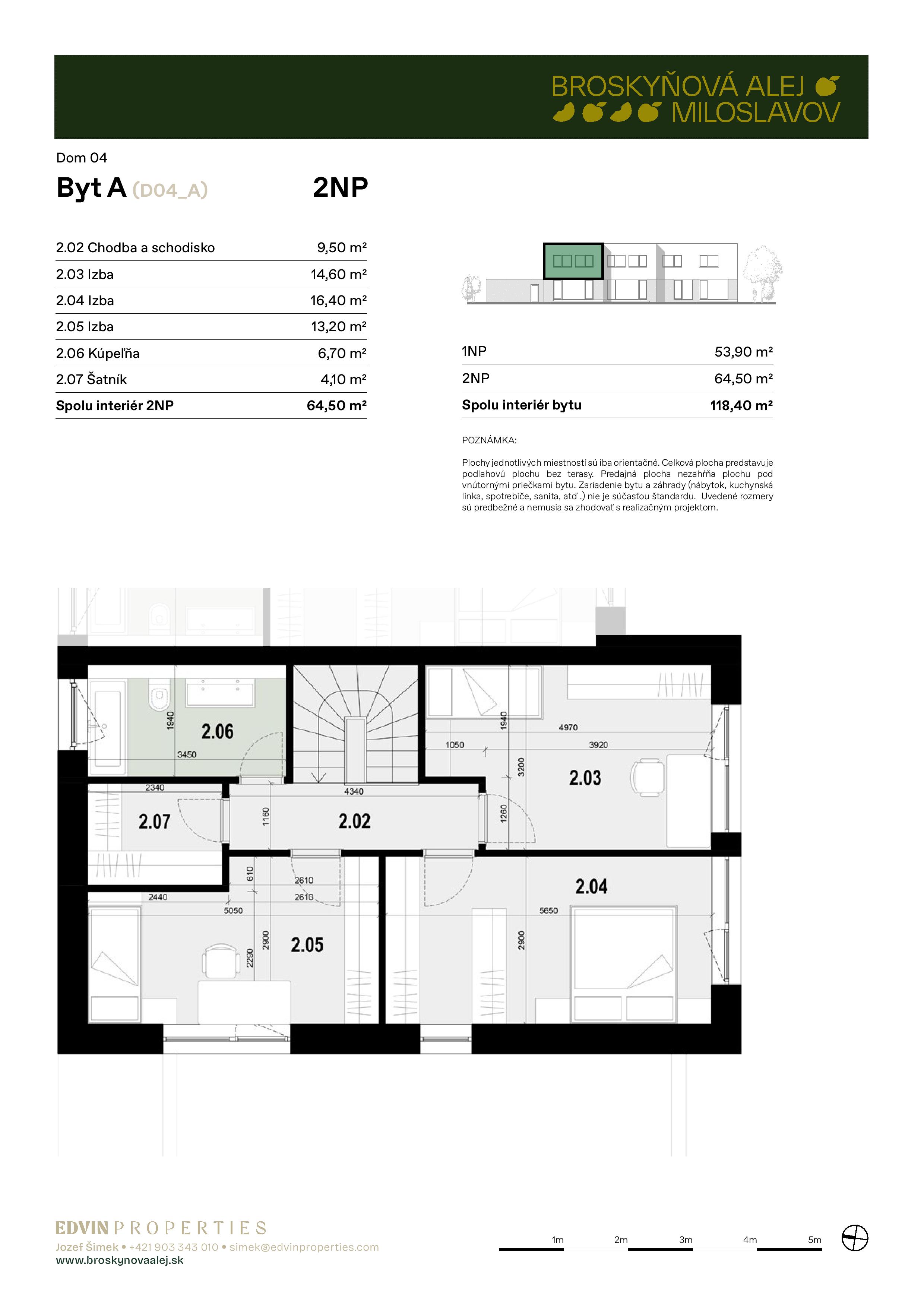 Broskyňová alej - A-4 - Pôdorys