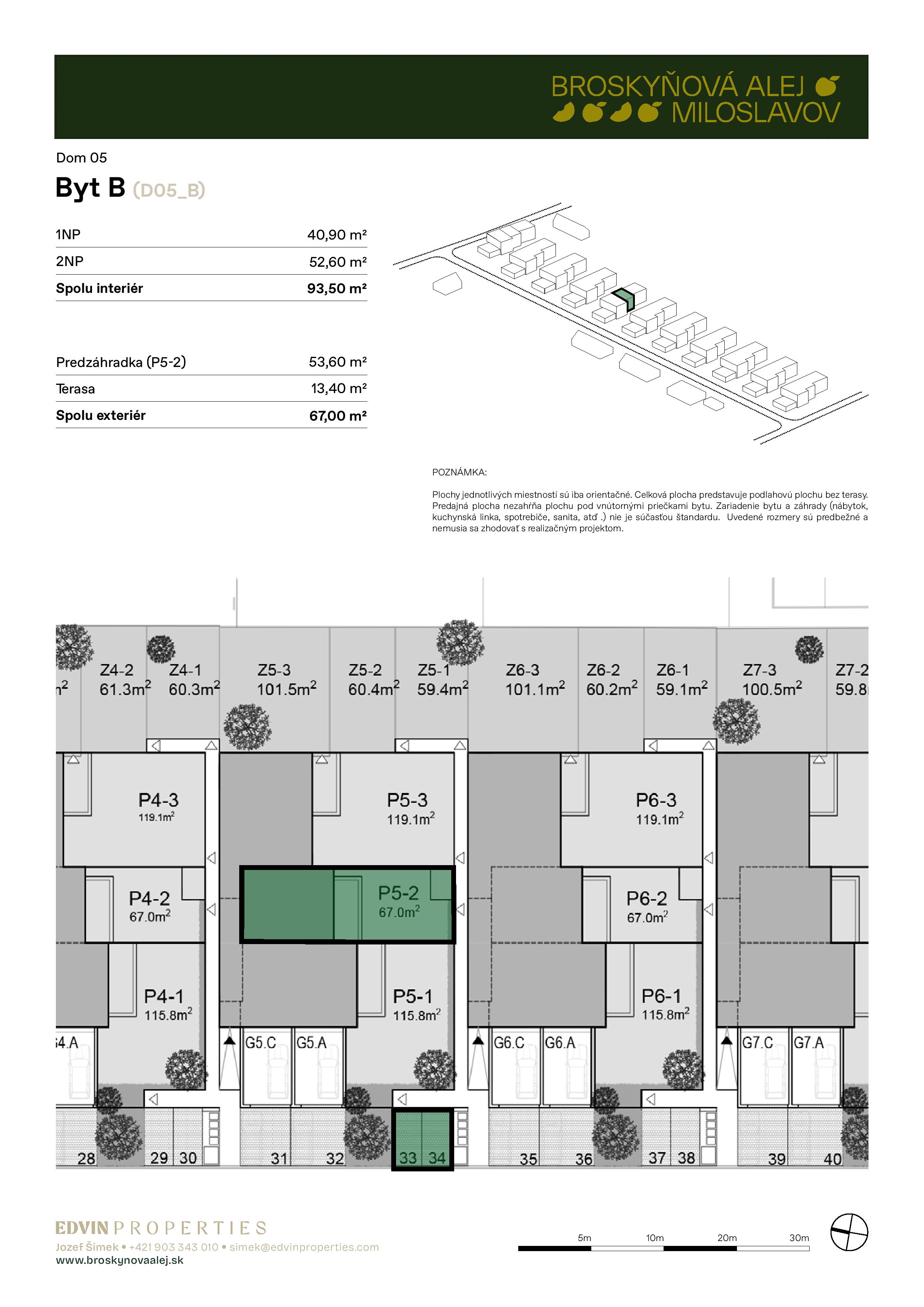 Broskyňová alej - B-5 - Pôdorys