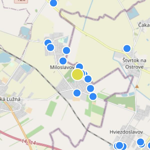 Miloslavov Housing - map