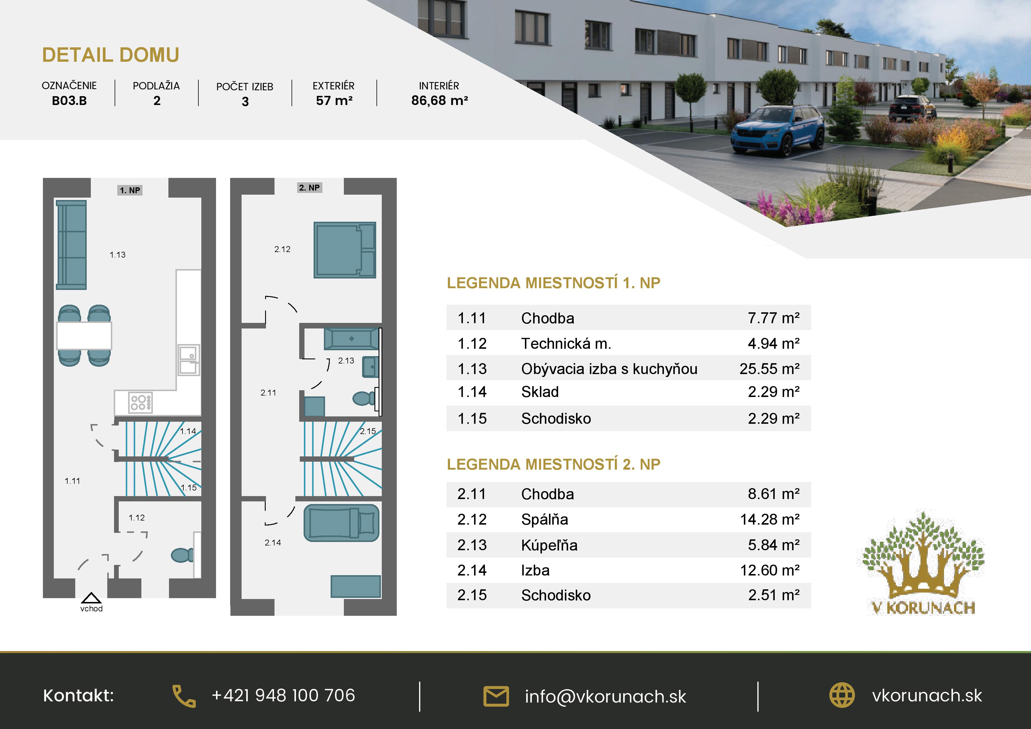 V Korunách - B03.B - Pôdorys