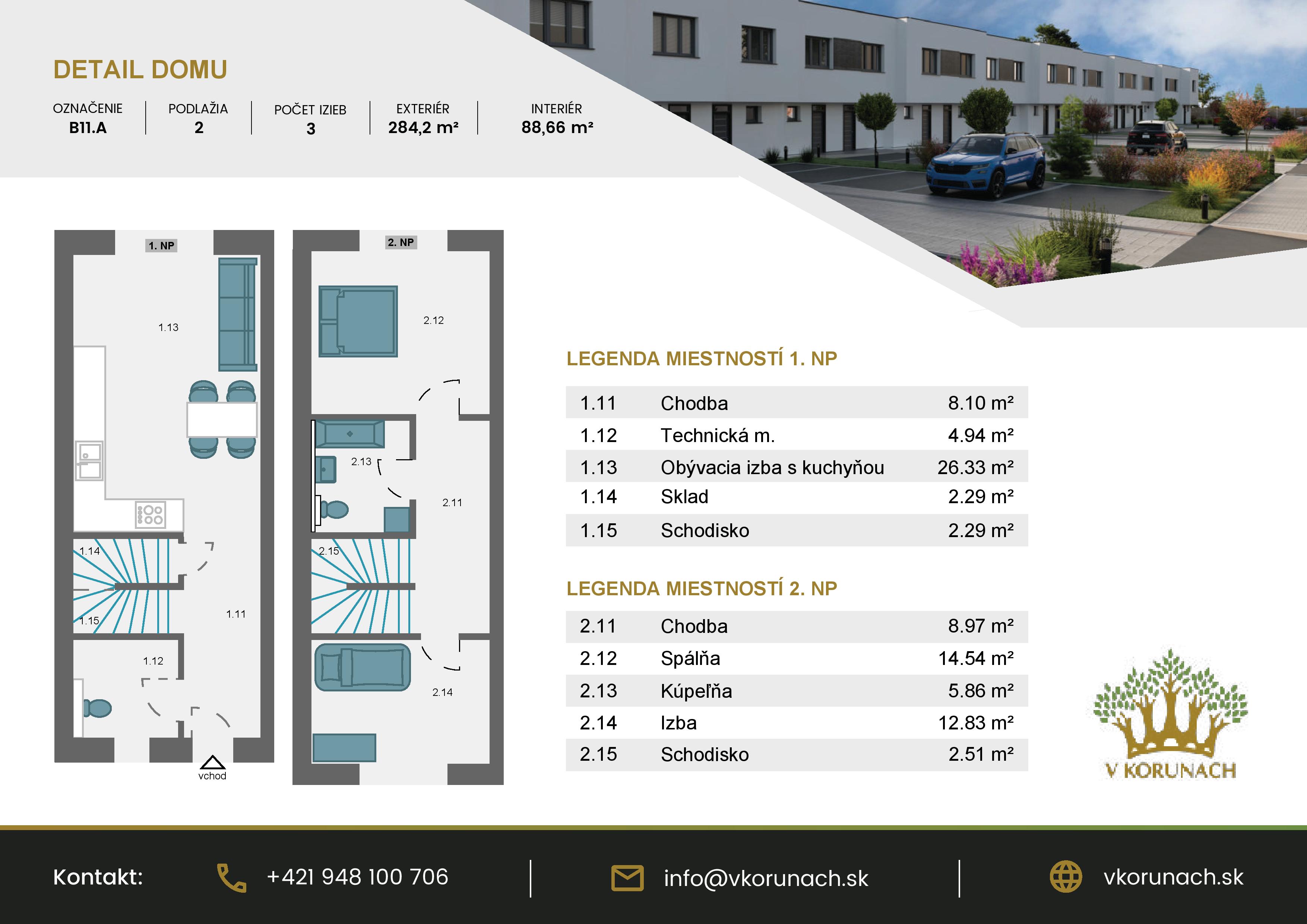 V Korunách - B11.A - Pôdorys