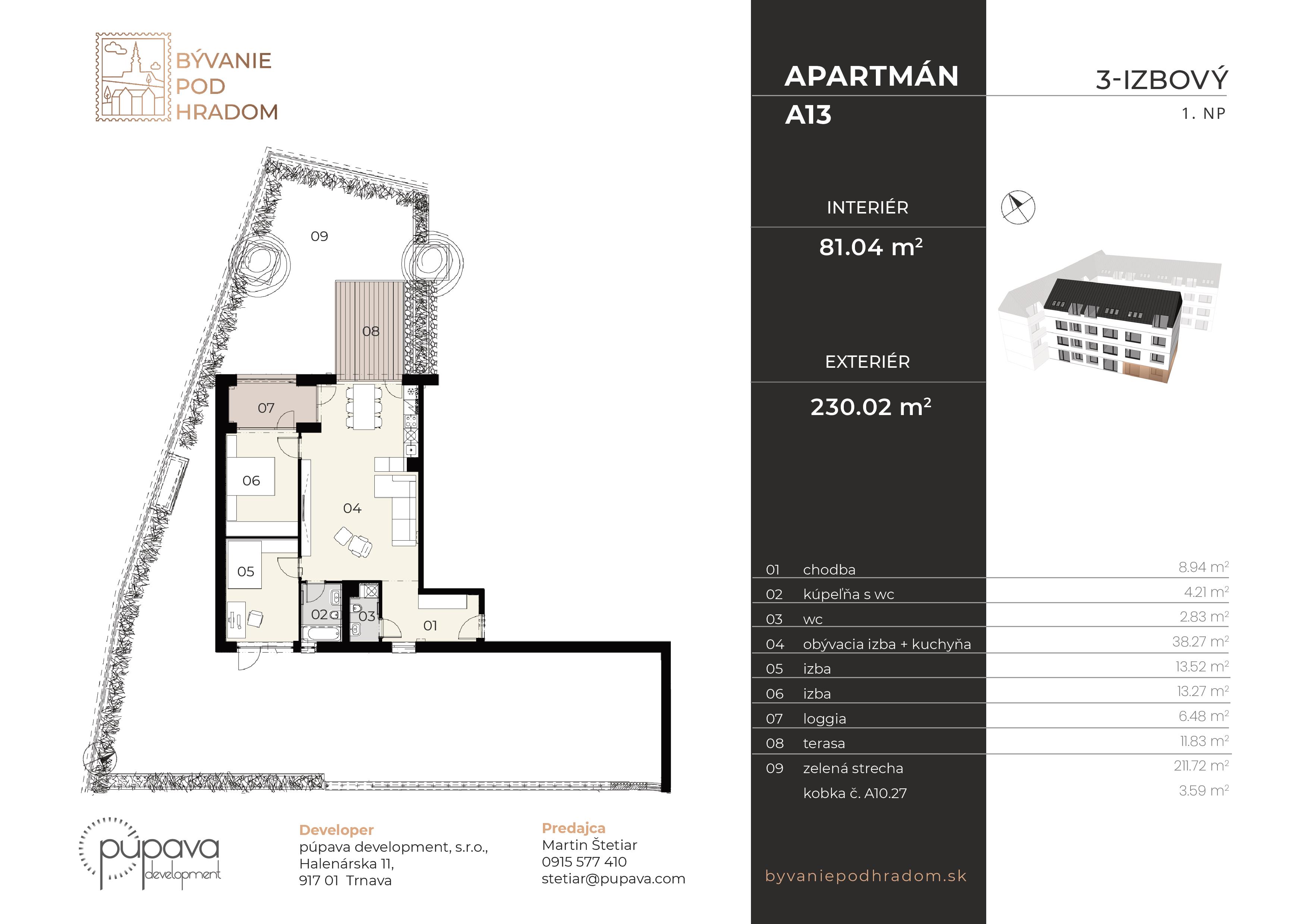 Bývanie pod hradom - A13 - Pôdorys