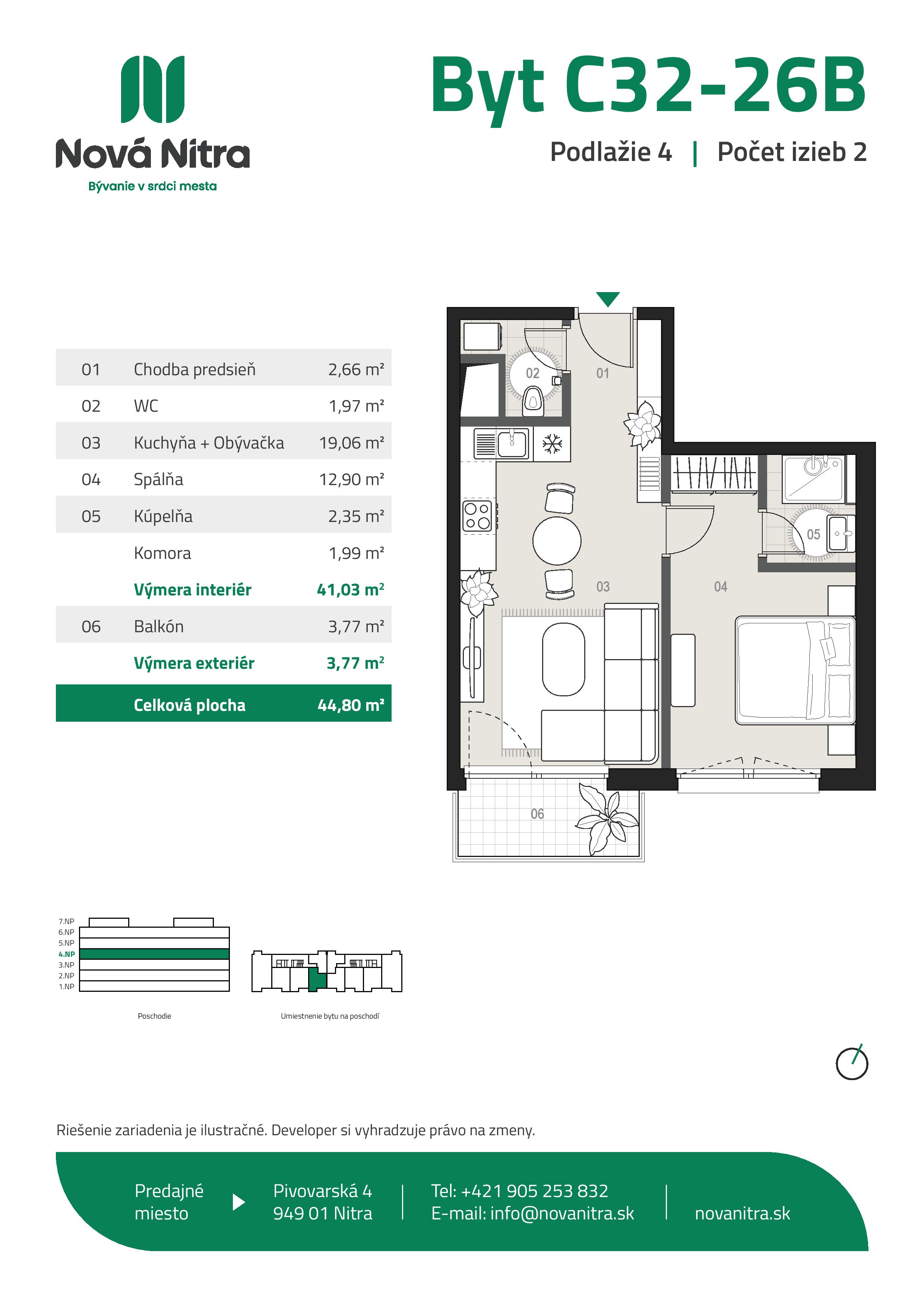 Nová Nitra - C32-26 B - Pôdorys