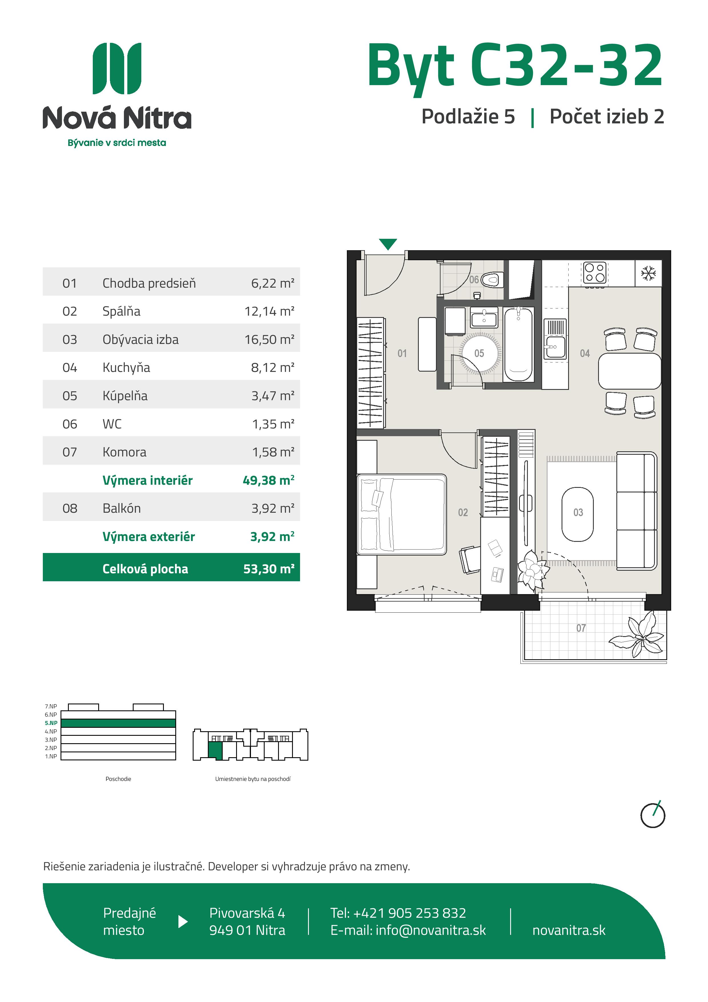 Nová Nitra - C32-32 - Pôdorys