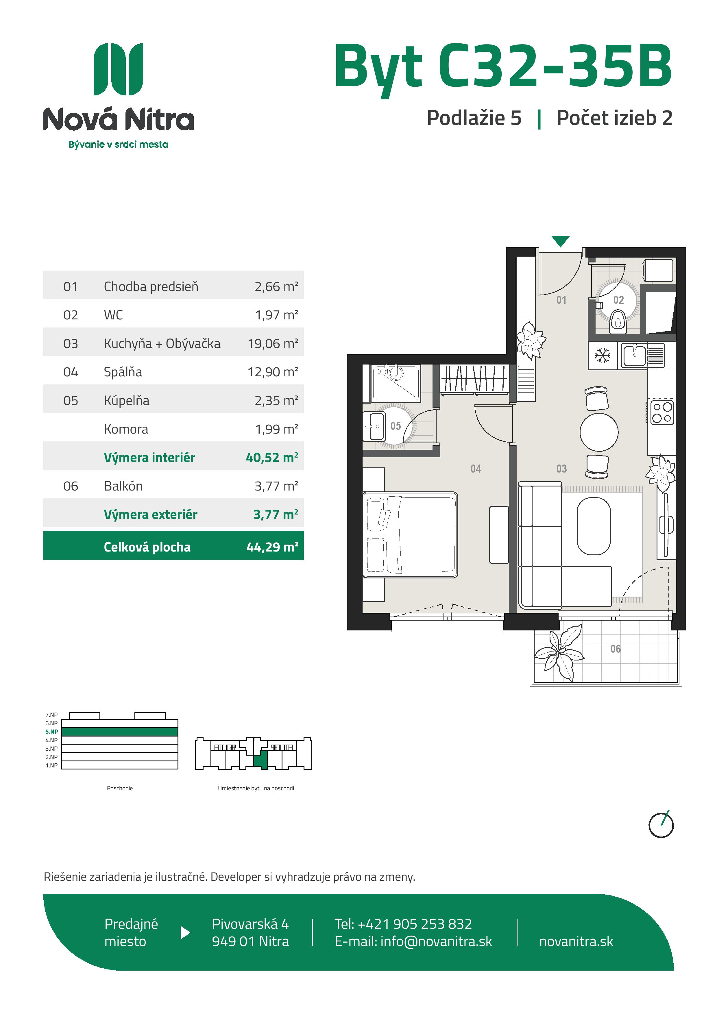 Nová Nitra - C32-35 B - Pôdorys