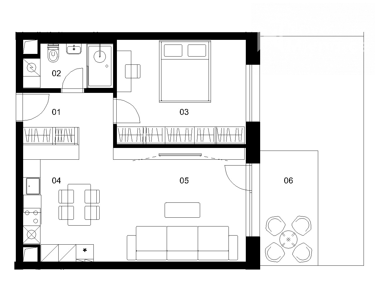 Nové Mlynárce - E1E - Pôdorys