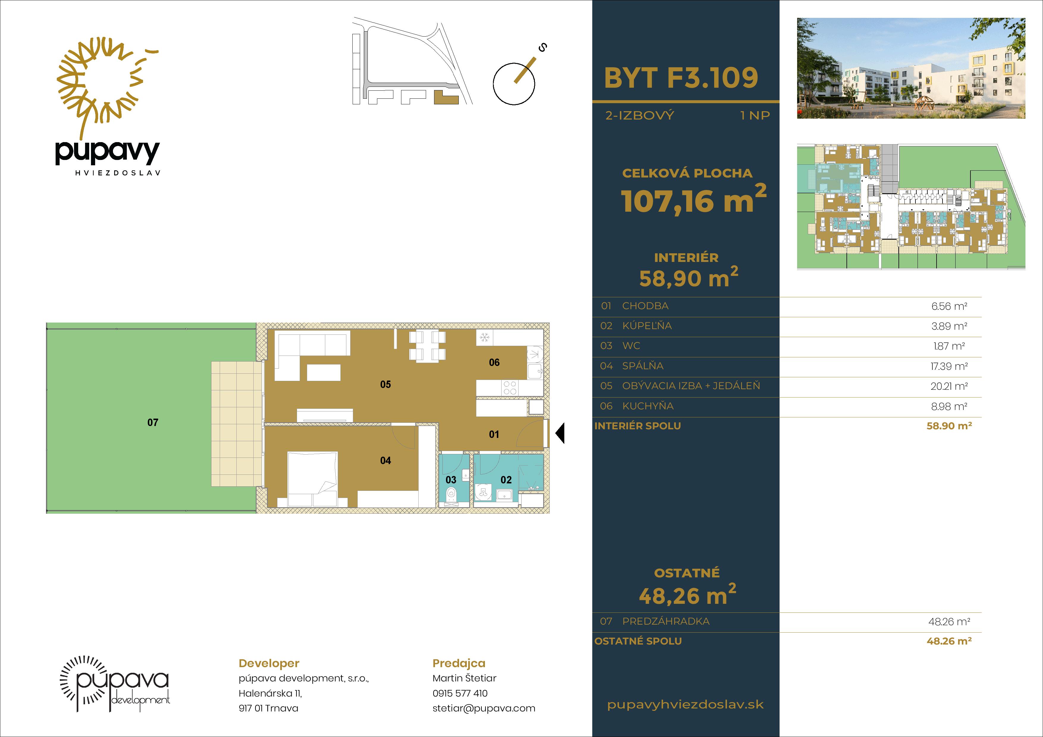 Púpavy Hviezdoslav - F3-109 - Pôdorys