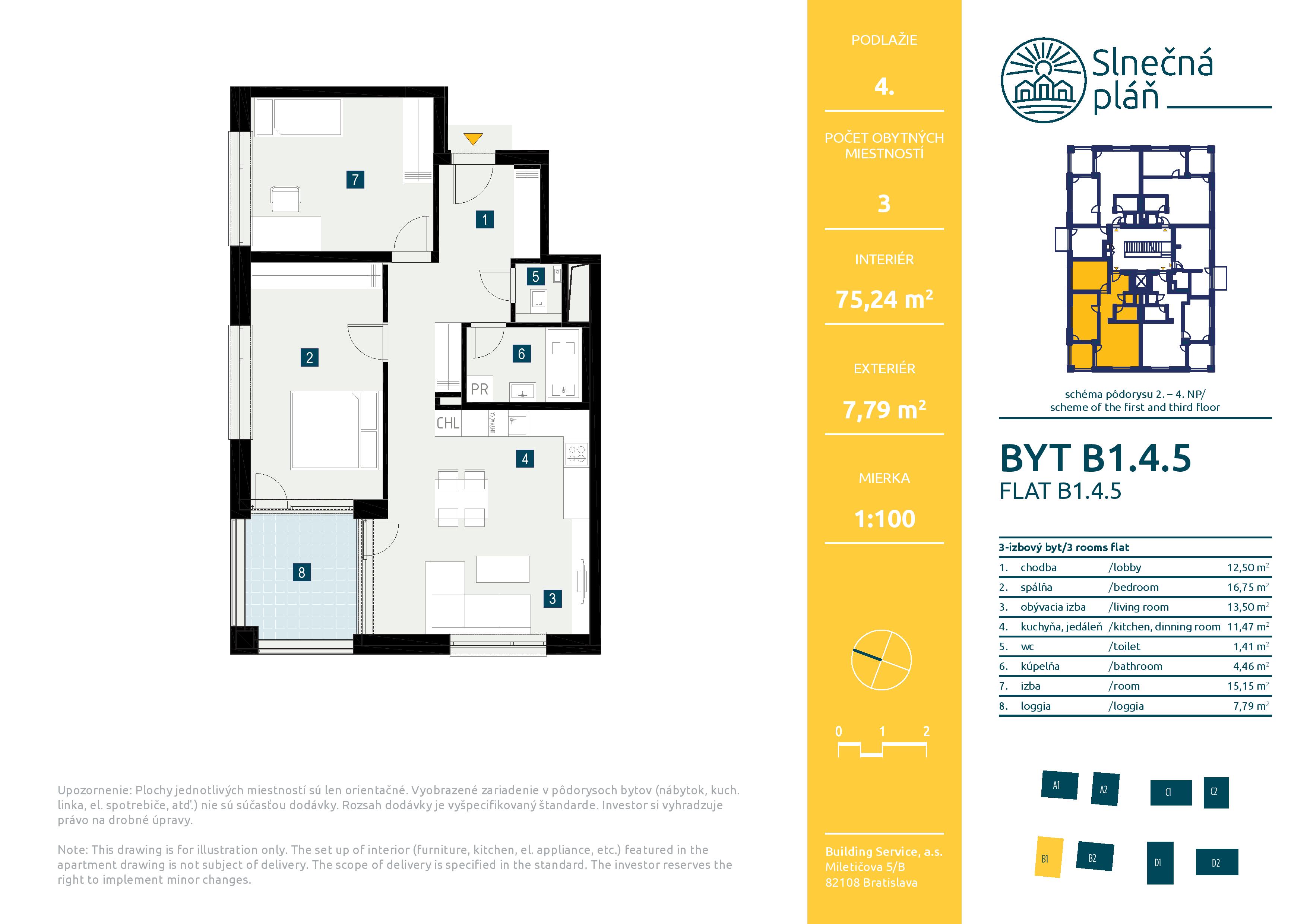 Slnečná pláň - B1.4.5 - Pôdorys