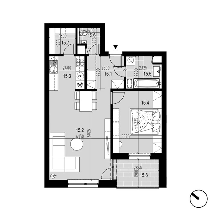 Hliny 1 - A15 - Pôdorys
