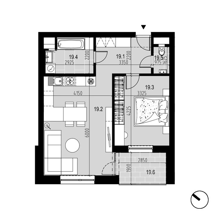 Hliny 1 - A19 - Pôdorys