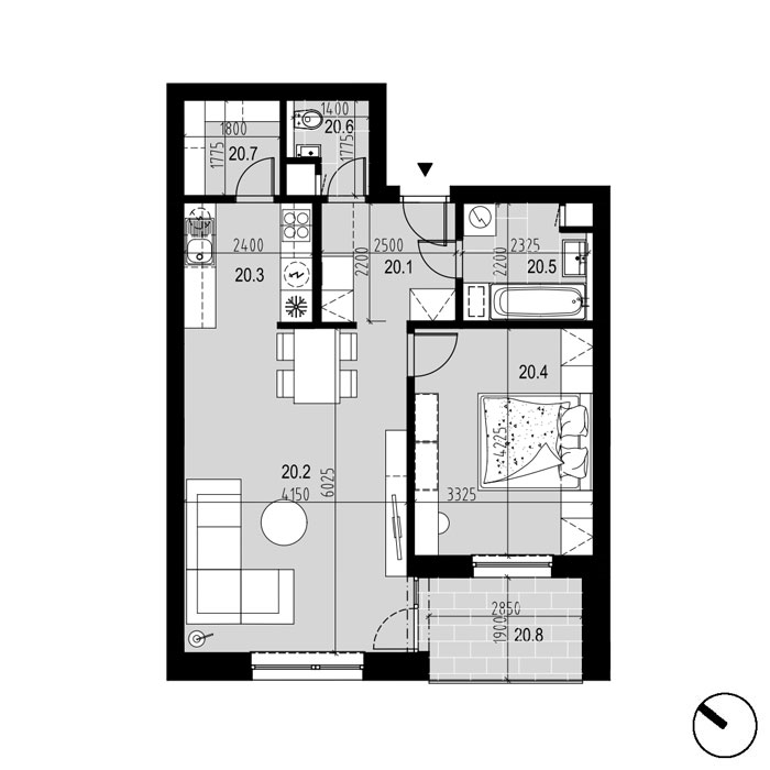 Hliny 1 - A20 - Pôdorys