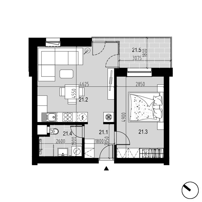 Hliny 1 - A21 - Pôdorys