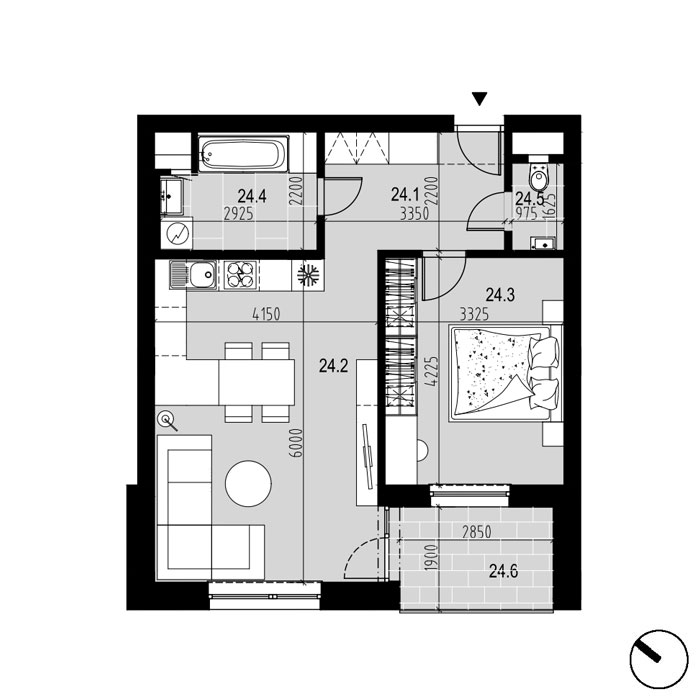 Hliny 1 - A24 - Pôdorys