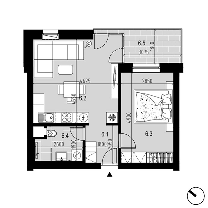 Hliny 1 - A6 - Pôdorys
