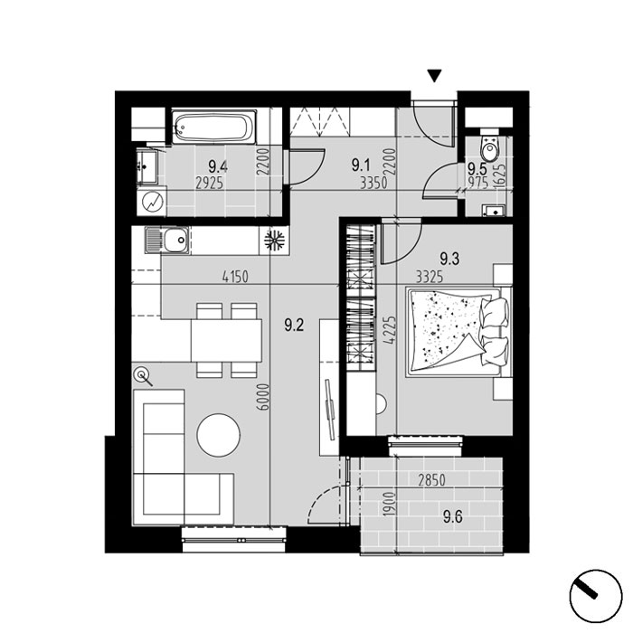 Hliny 1 - A9 - Pôdorys