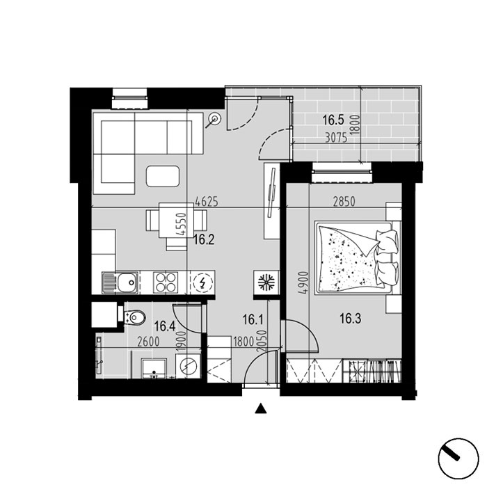 Hliny 1 - B16 - Pôdorys
