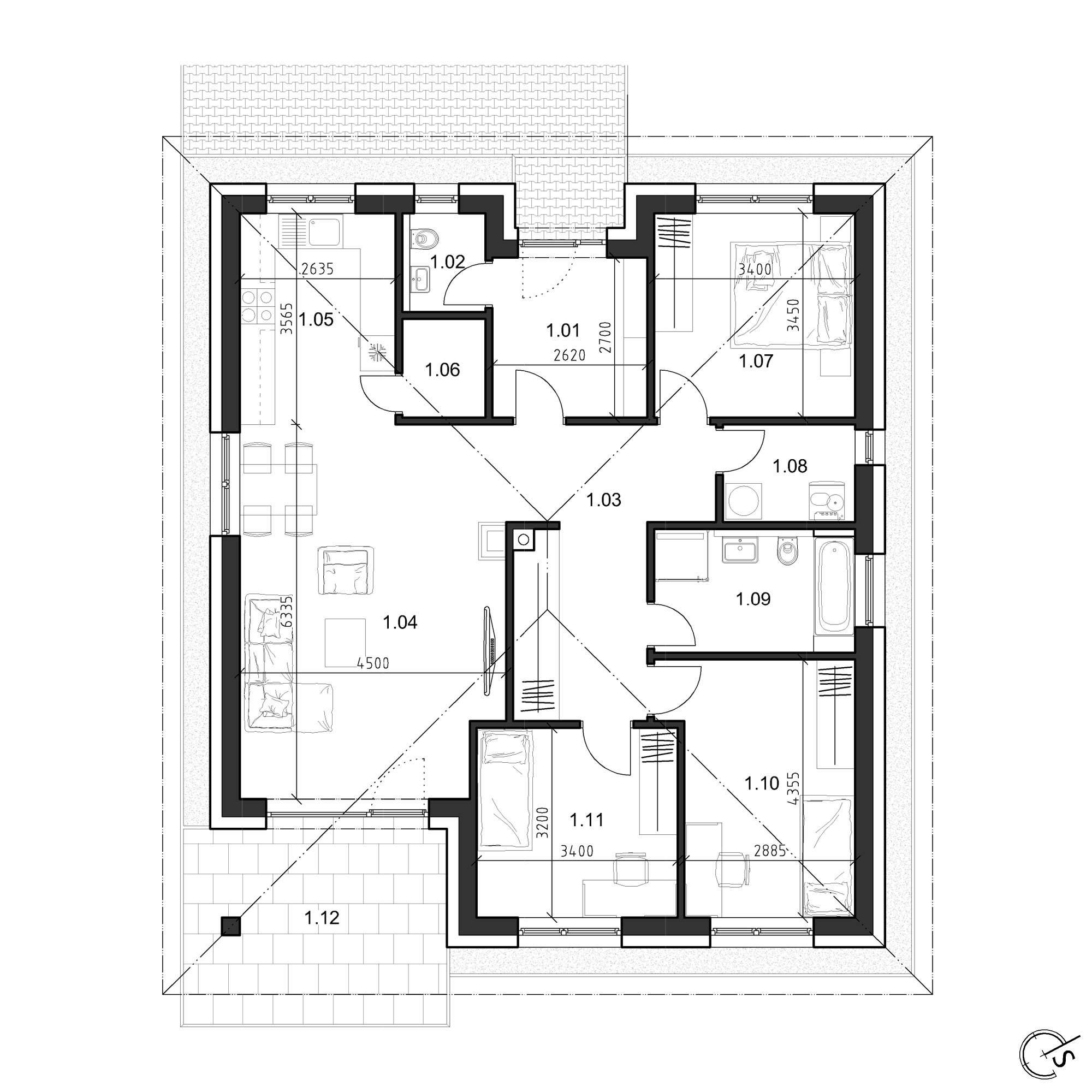 Hliny 1 - RD 205 - Pôdorys