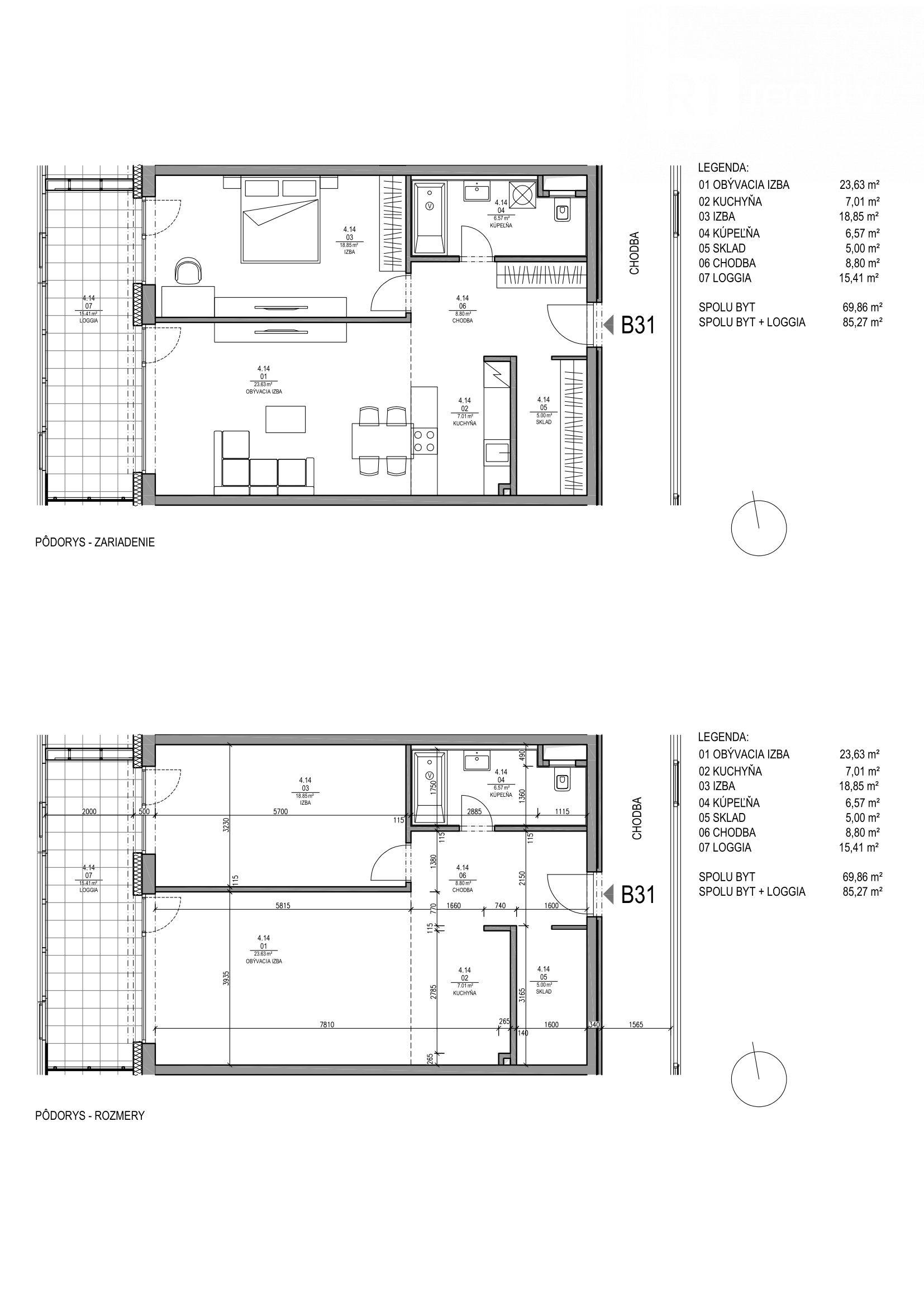Blue Wave Riverside - B31 - Pôdorys