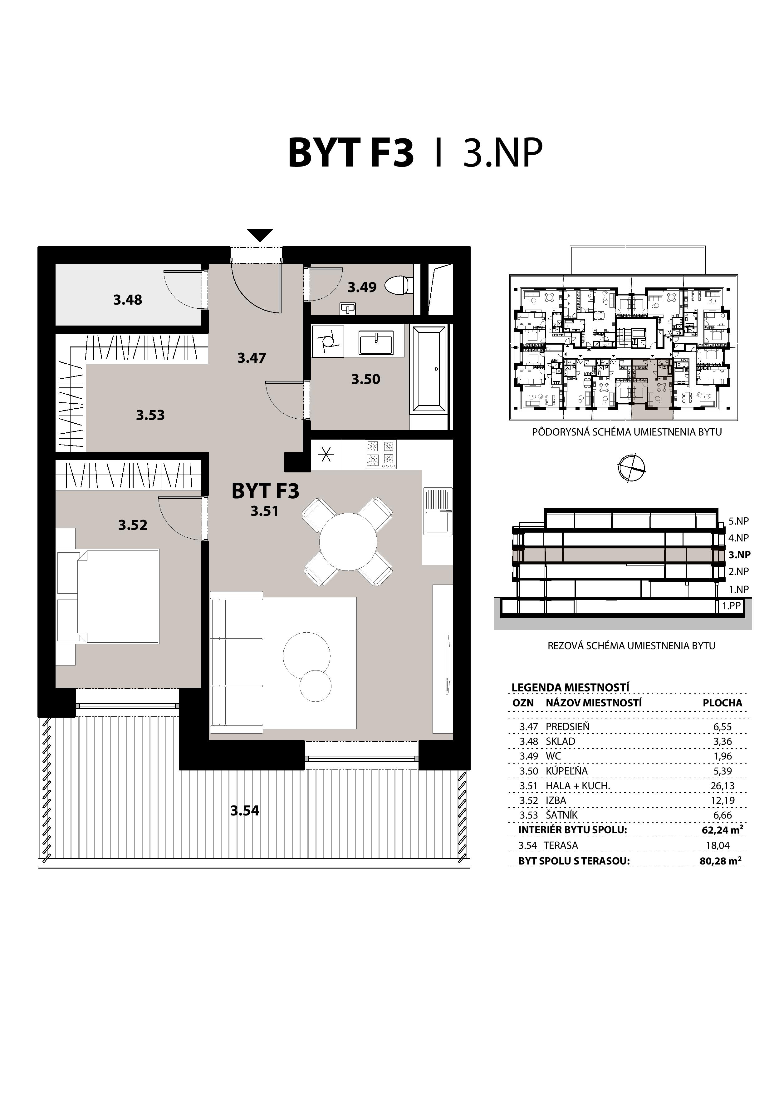 ALFA City Residence - F3 - Pôdorys
