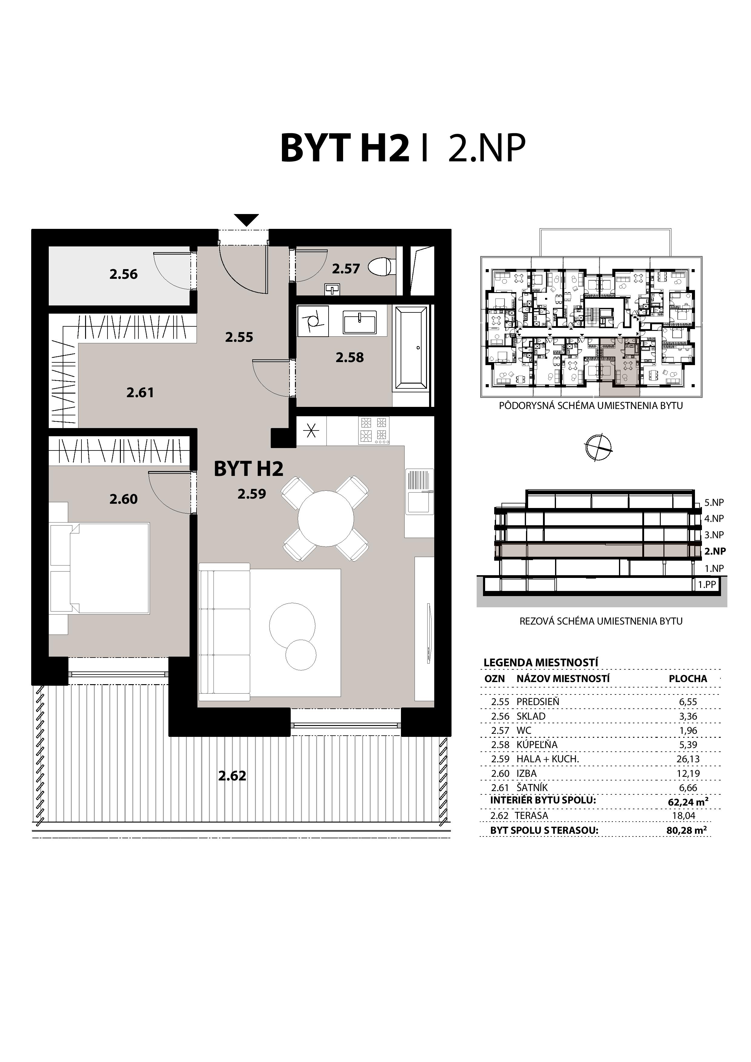 ALFA City Residence - H2 - Pôdorys