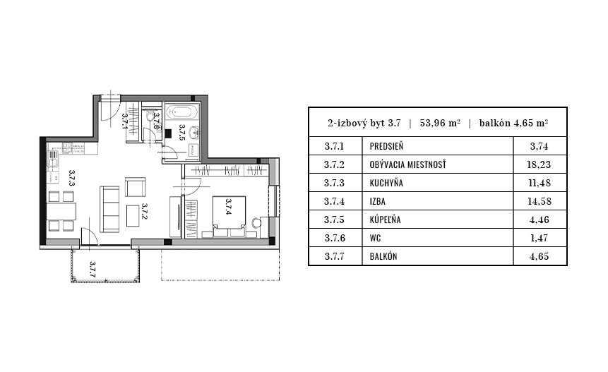 Egidius Residence - 3.7 - Pôdorys