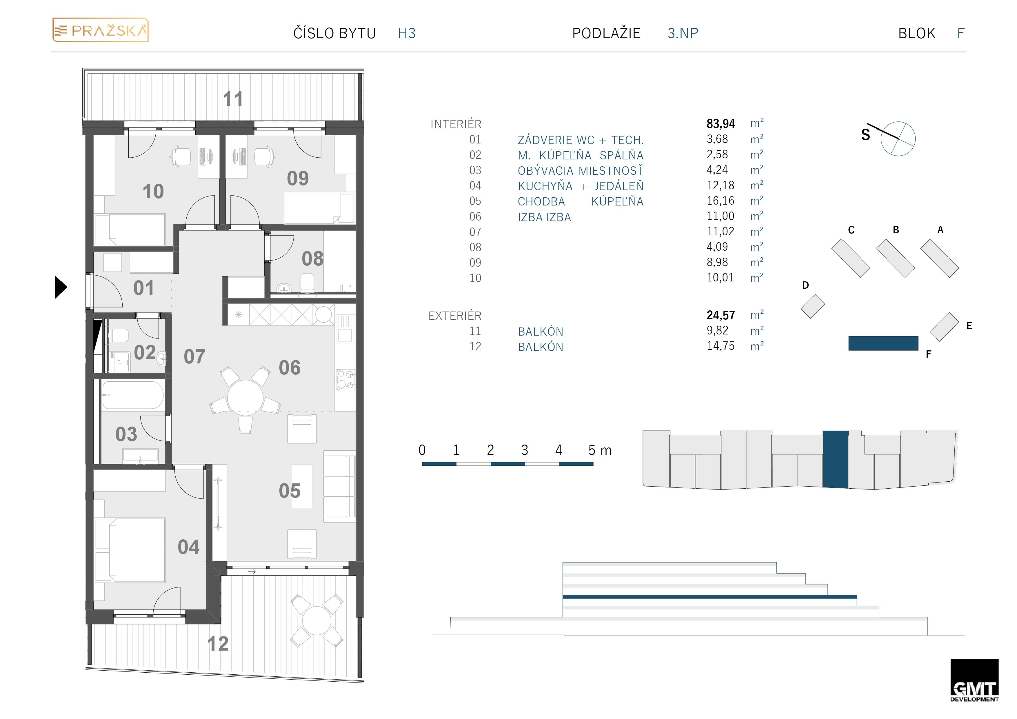 Pražská - F 3.H - Pôdorys