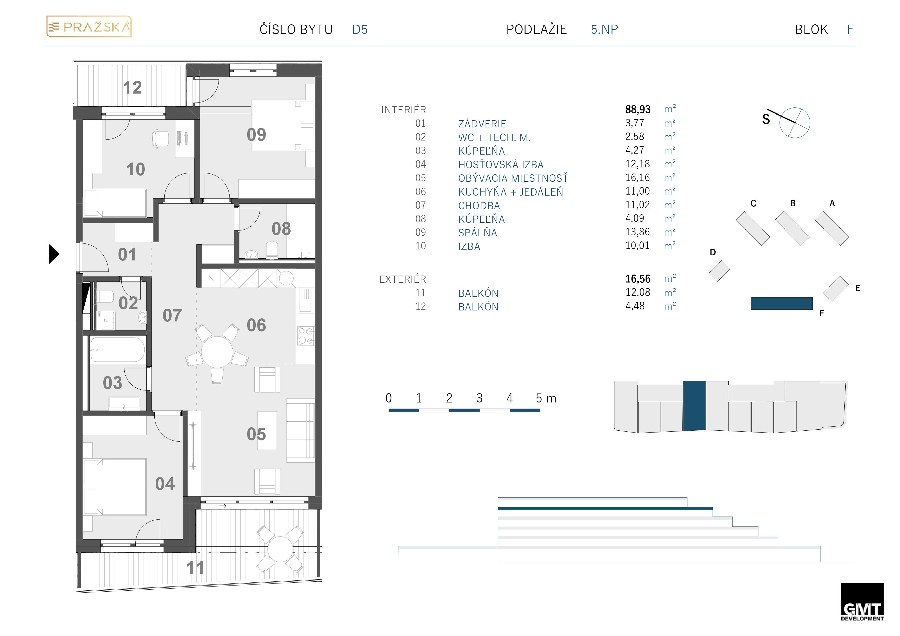Pražská - F 5.D - Pôdorys