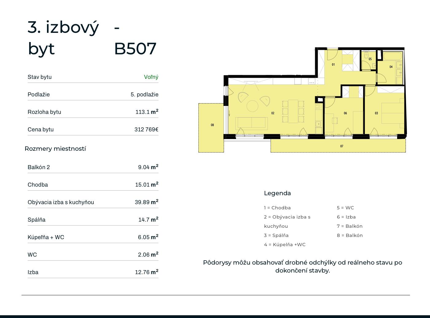 Rezidencia Rusínska - B507 - Pôdorys