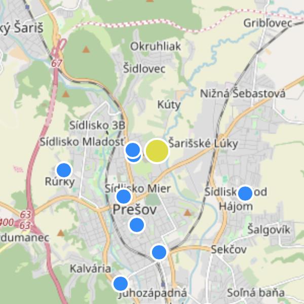 Záhradné Sady - map